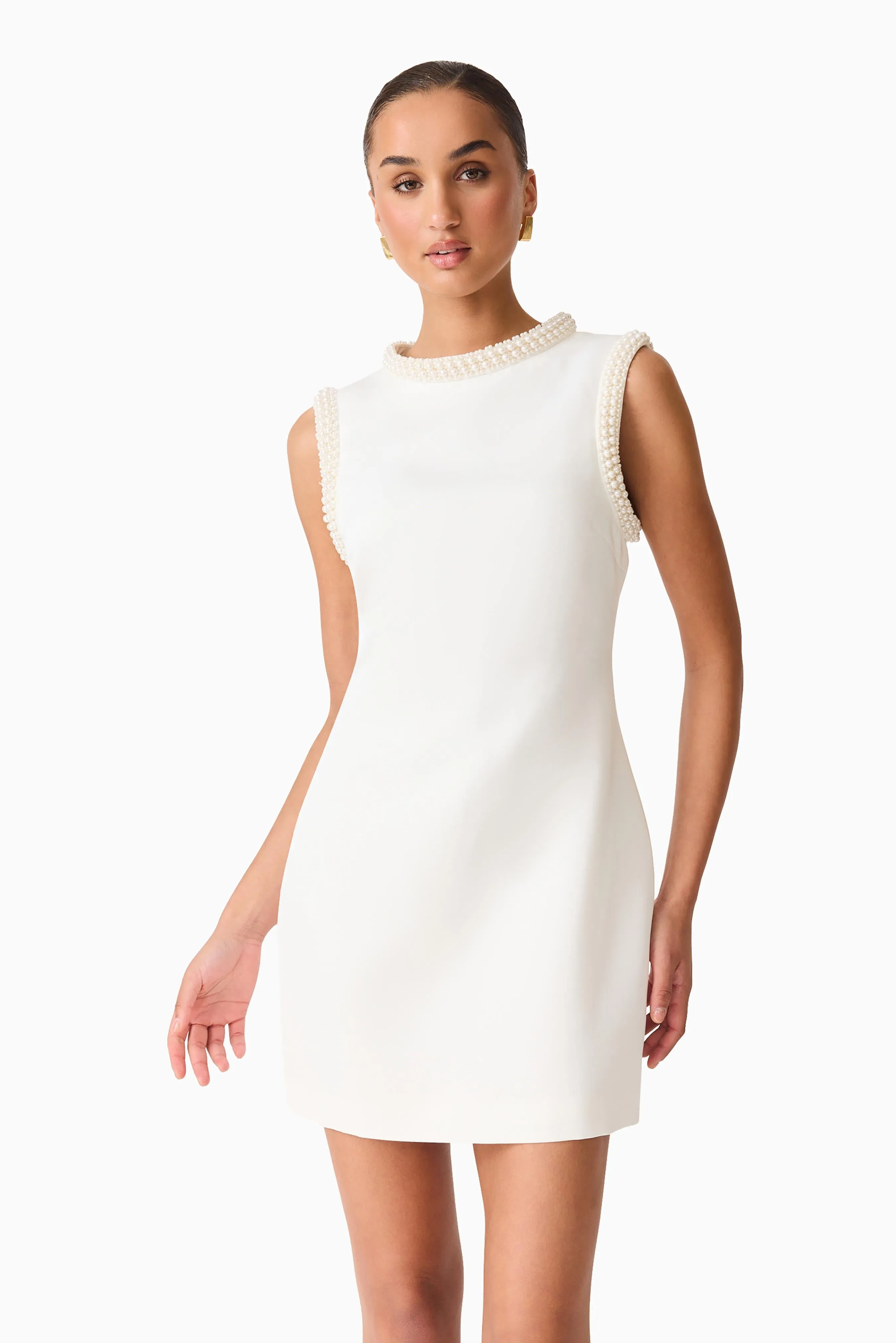 Sia Shift Mini Dress in White sold by Elliatt product image thumbnail 5