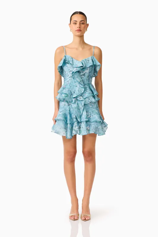 Faye Mini Dress in Blue made by Elliatt