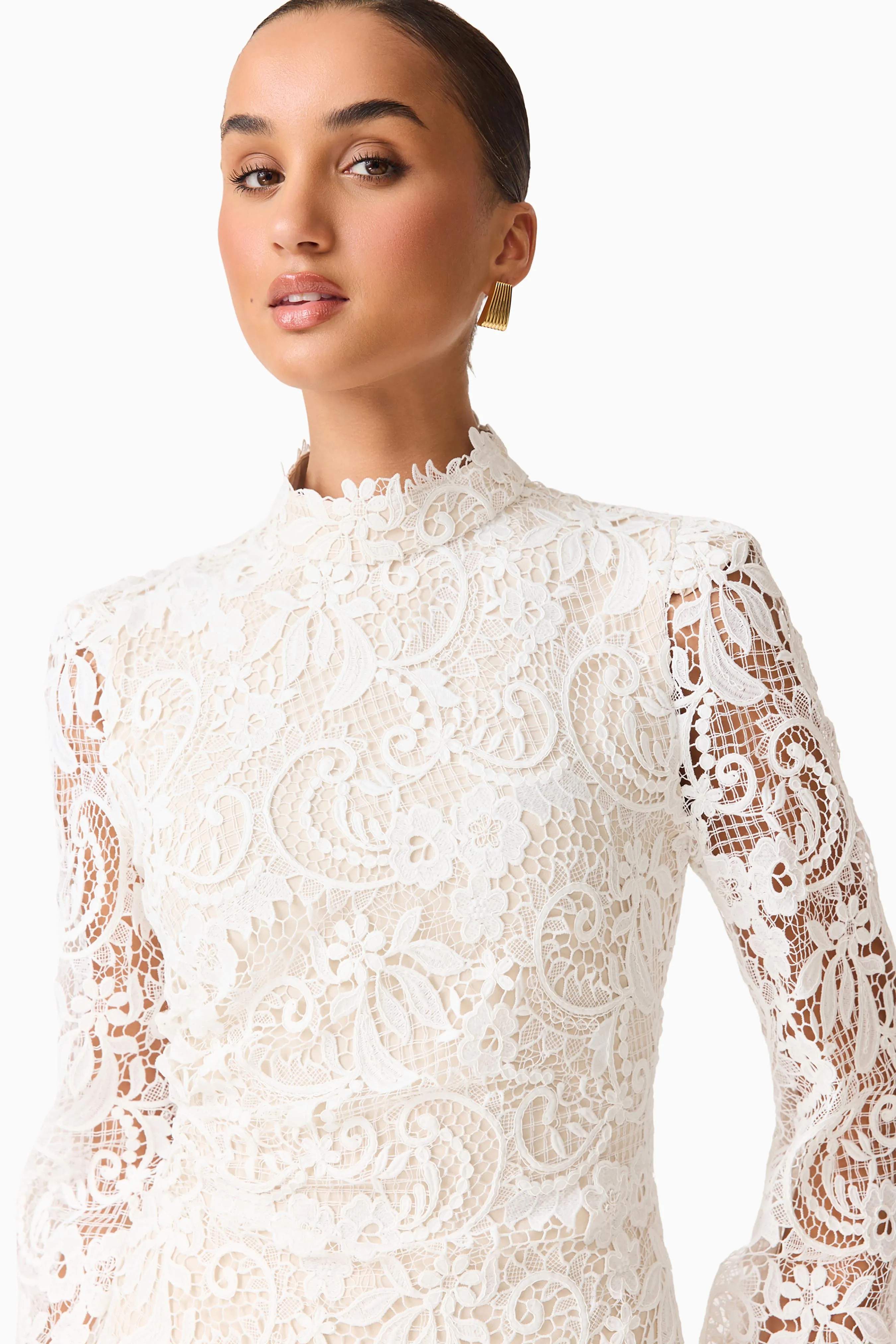 Cora Long Sleeve Mini Dress in White sold by Elliatt product image thumbnail 5