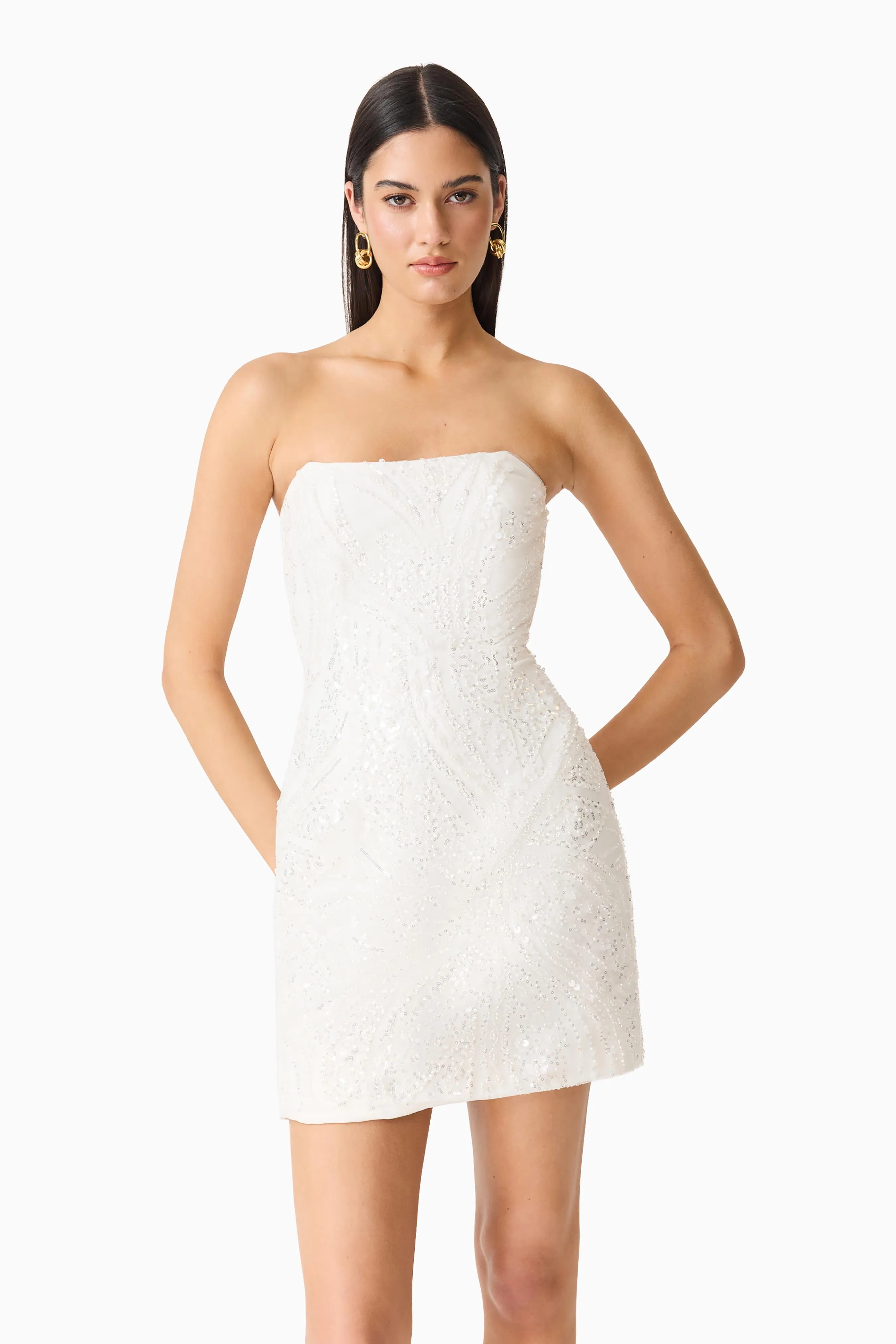 Daelia Strapless Mini Dress in White sold by Elliatt product image thumbnail 3