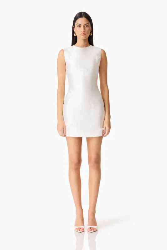 Tula Shift Mini Dress in White sold by Elliatt