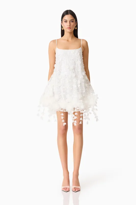 Rina Shift Mini Dress in White sold by Elliatt