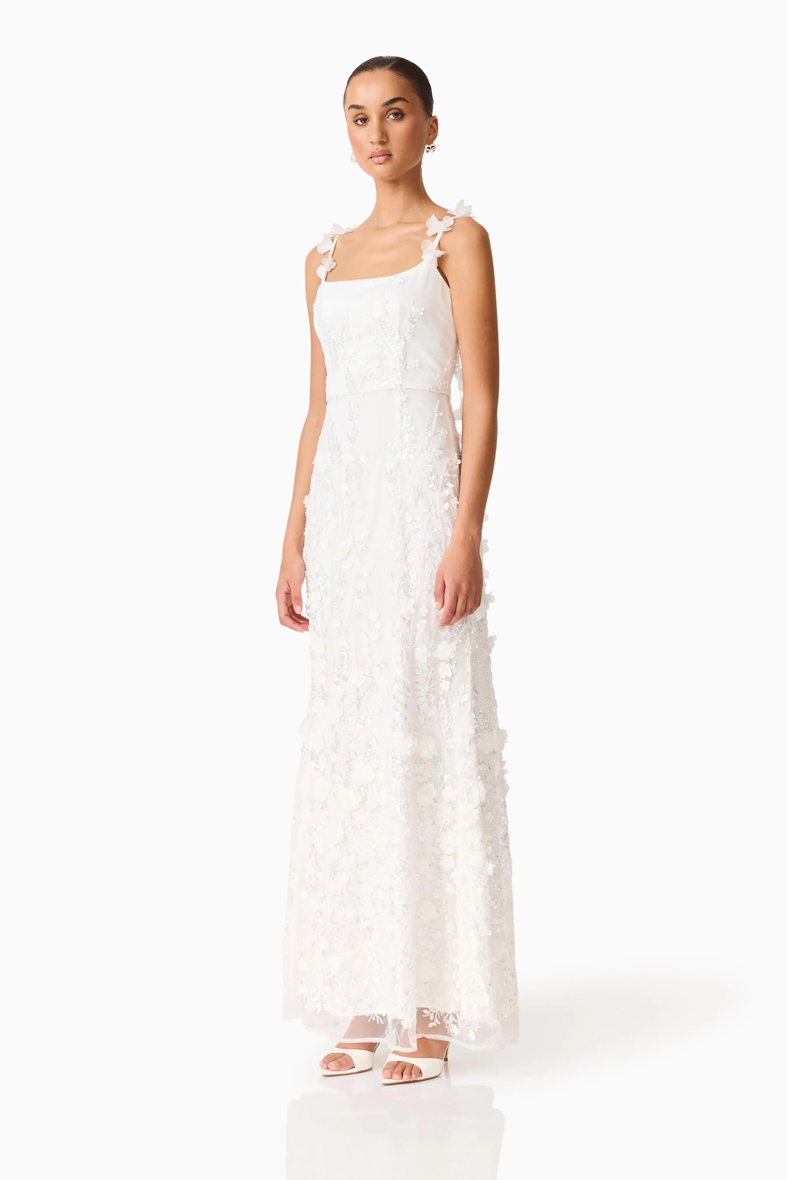 Rina Beaded Gown in White sold by Elliatt product image thumbnail 2