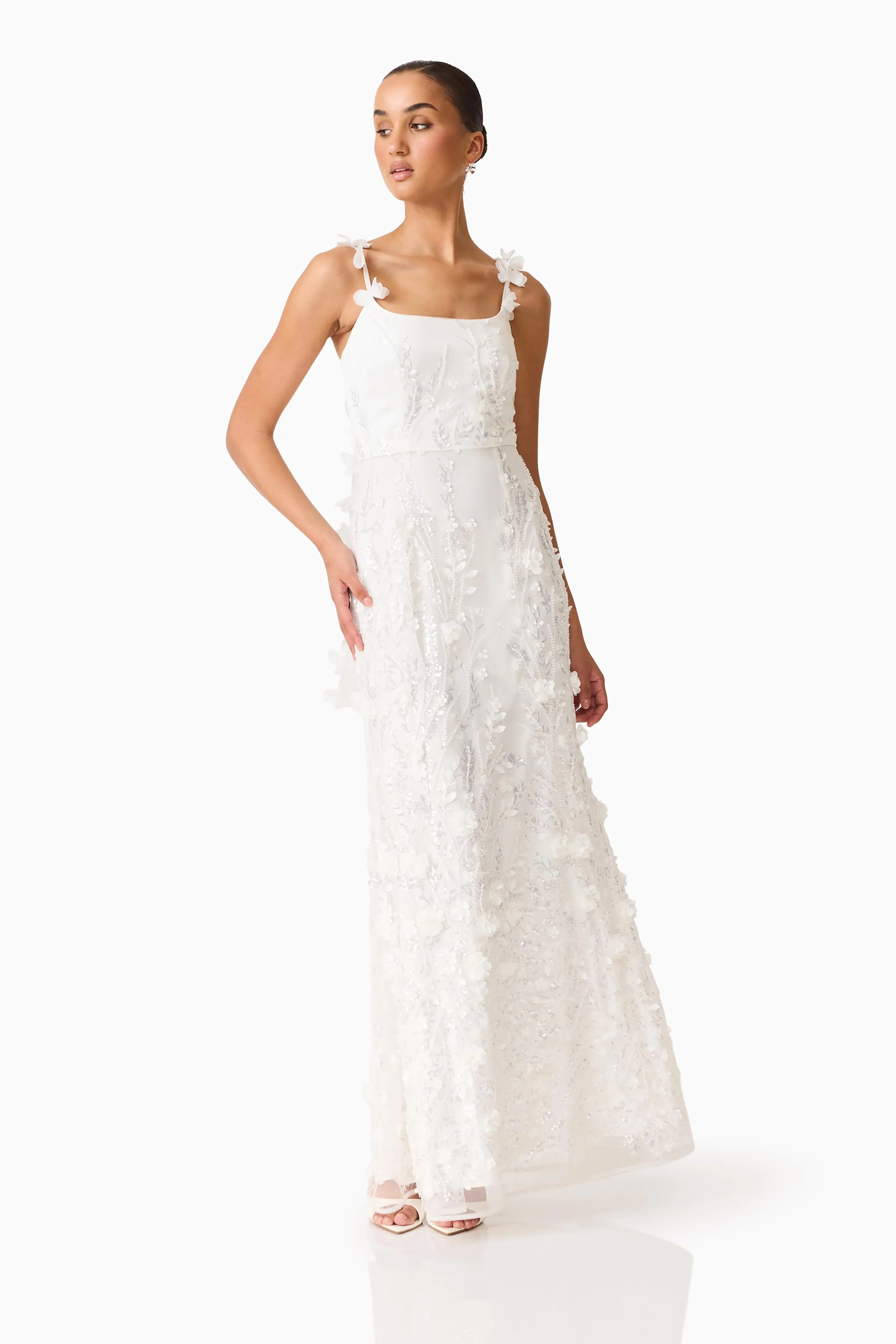 Rina Beaded Gown in White sold by Elliatt product image thumbnail 3