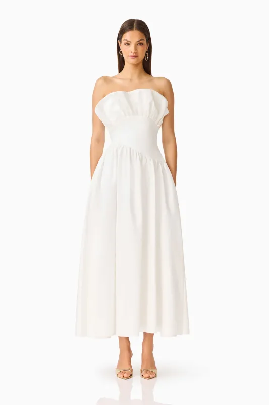 Laurel Sleeveless Maxi Dress in Pearl White sold by Elliatt