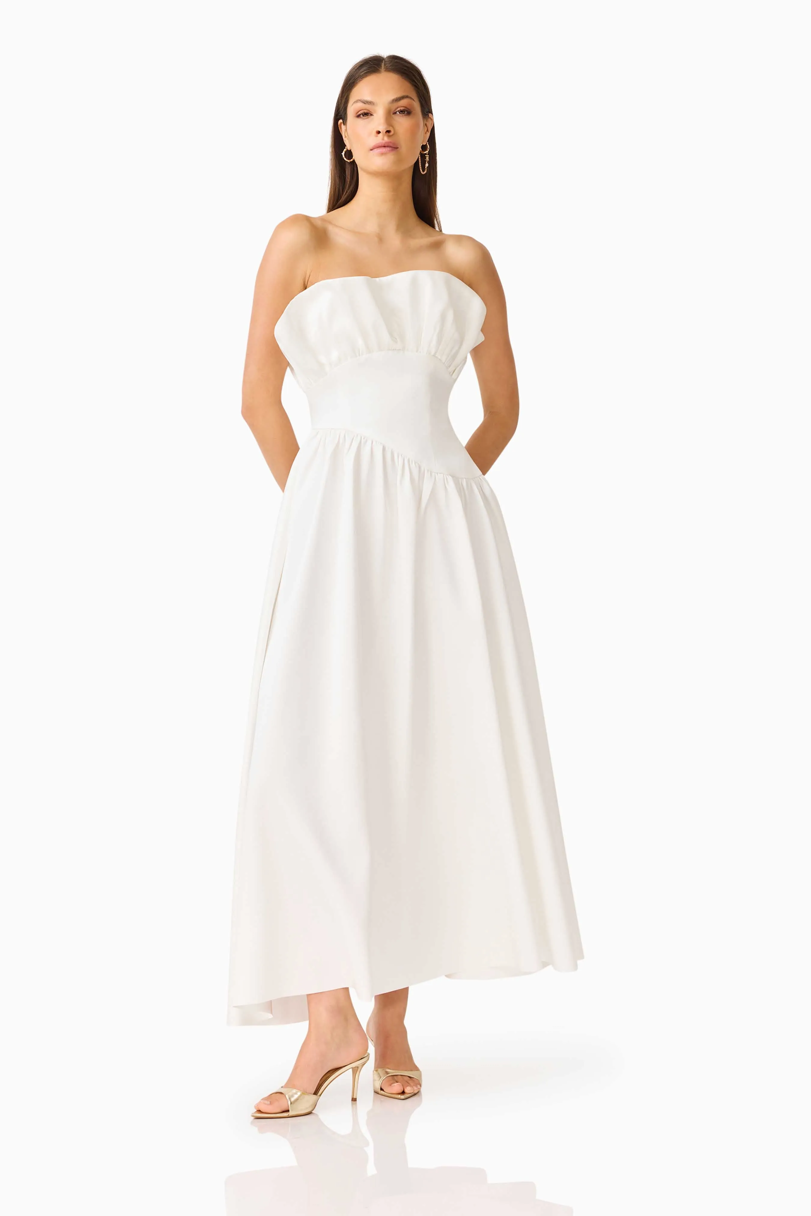 Laurel Sleeveless Maxi Dress in Pearl White sold by Elliatt product image thumbnail 3