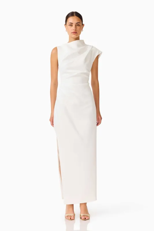 Coralie Maxi Gown in Pearl White sold by Elliatt