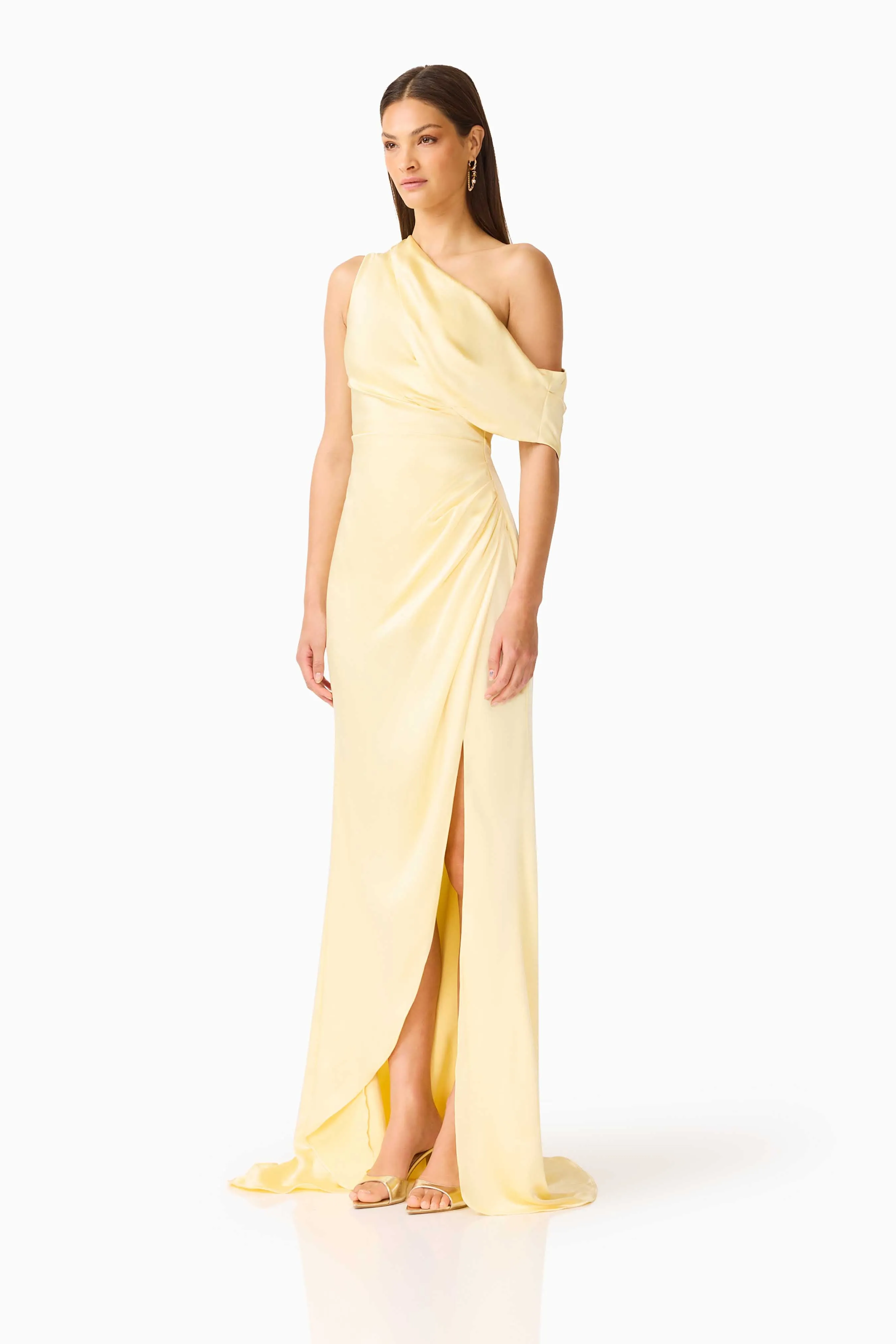 Isadora Off The Shoulder Gown in Butter Yellow sold by Elliatt product image thumbnail 3