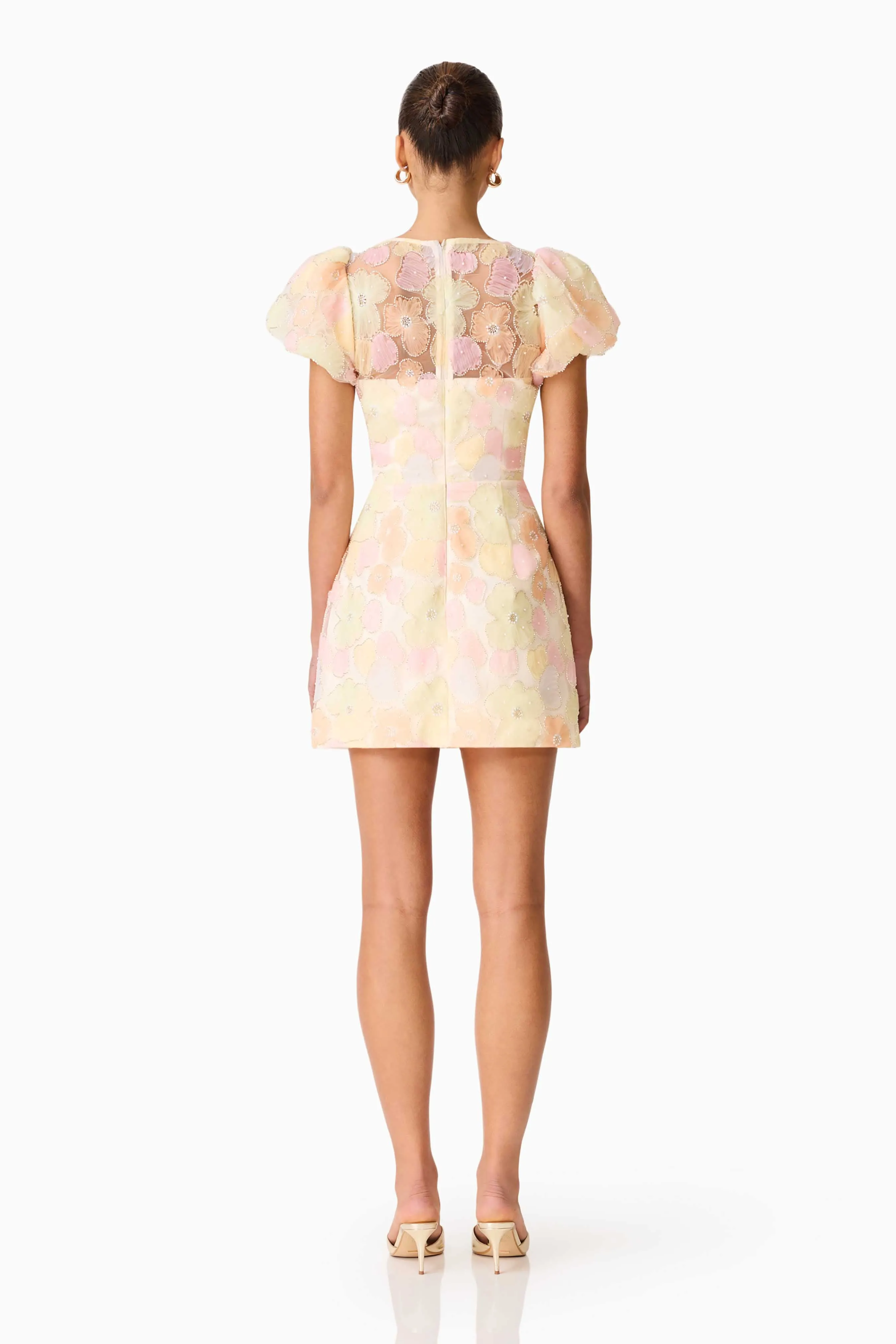 Zaria Puff Sleeve Mini Dress In Yellow Floral sold by Elliatt product image thumbnail 5