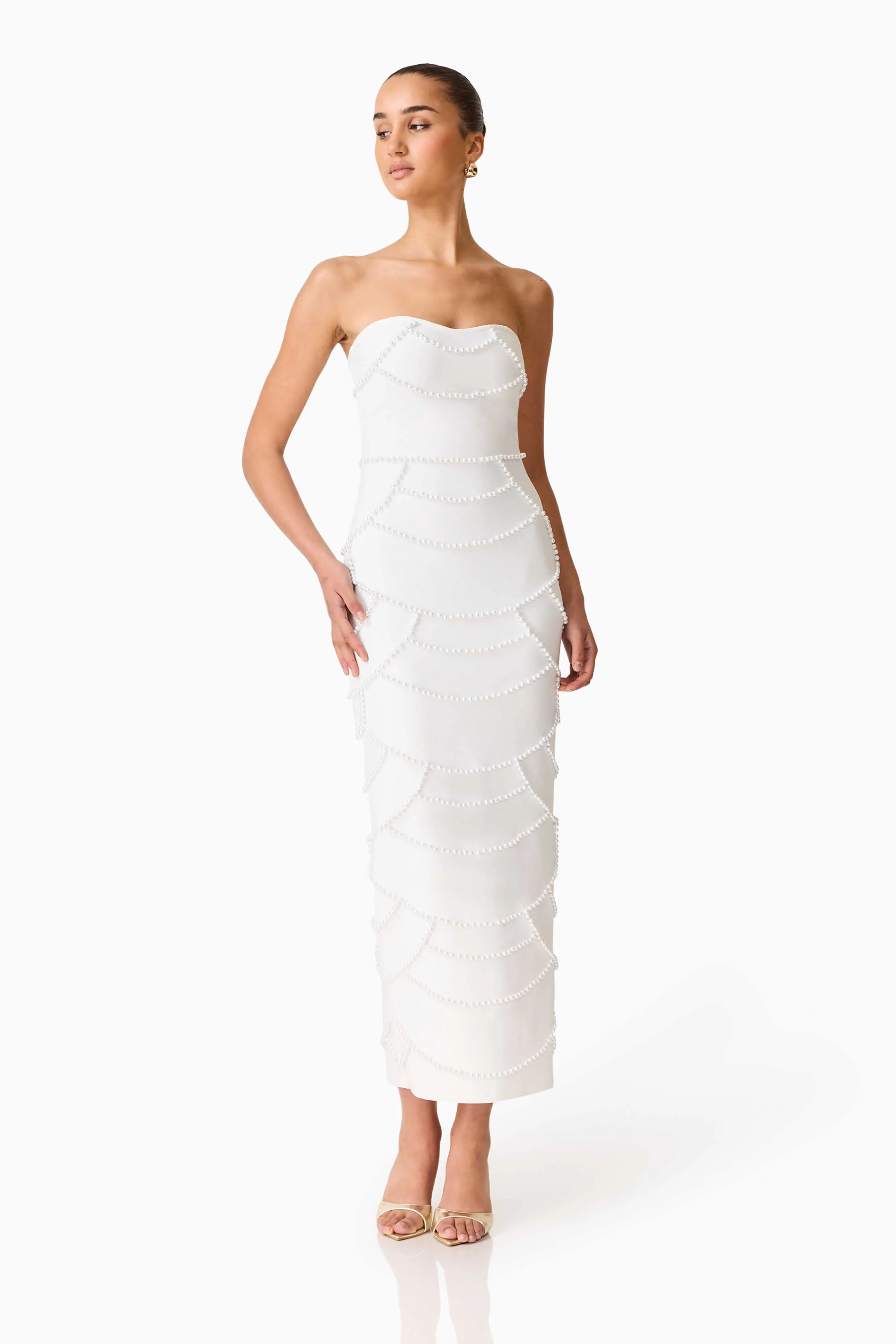 Lucine Strapless Gown in White sold by Elliatt product image thumbnail 4