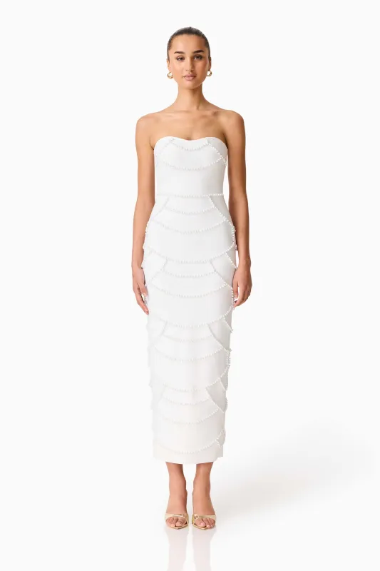 Lucine Strapless Gown in White sold by Elliatt