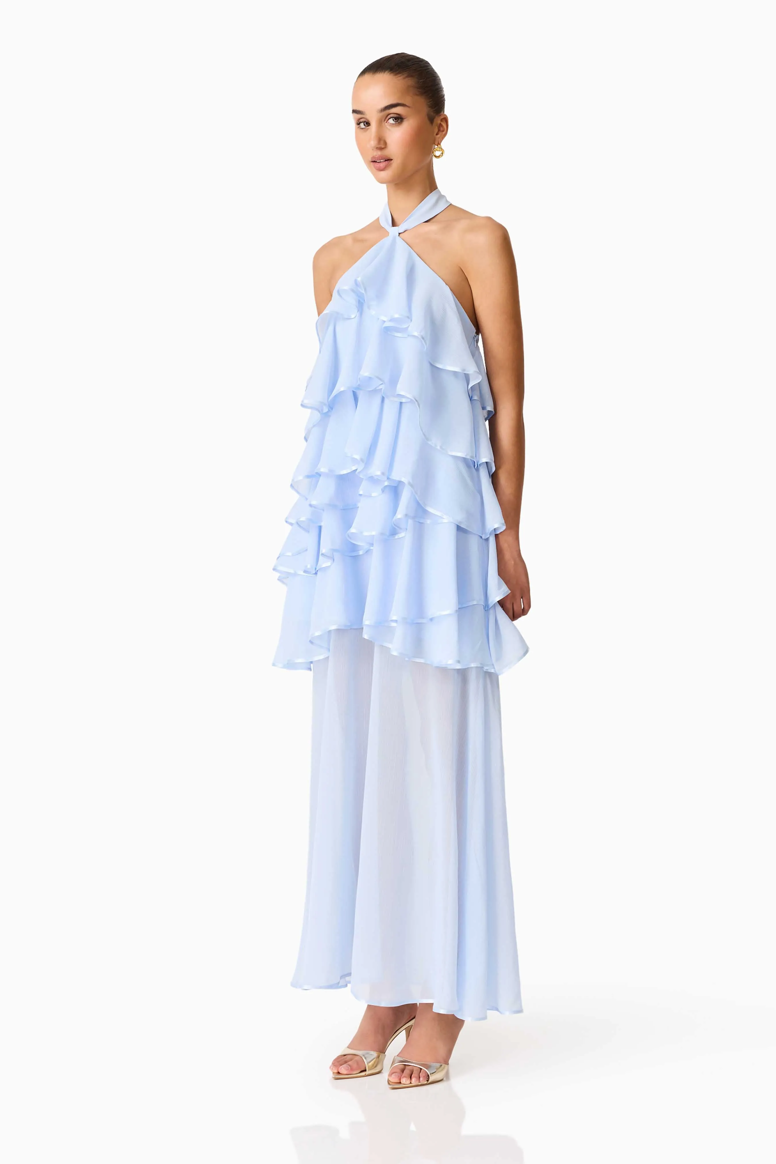 Eliane Halter Neck Maxi Dress in Blue sold by Elliatt product image thumbnail 3