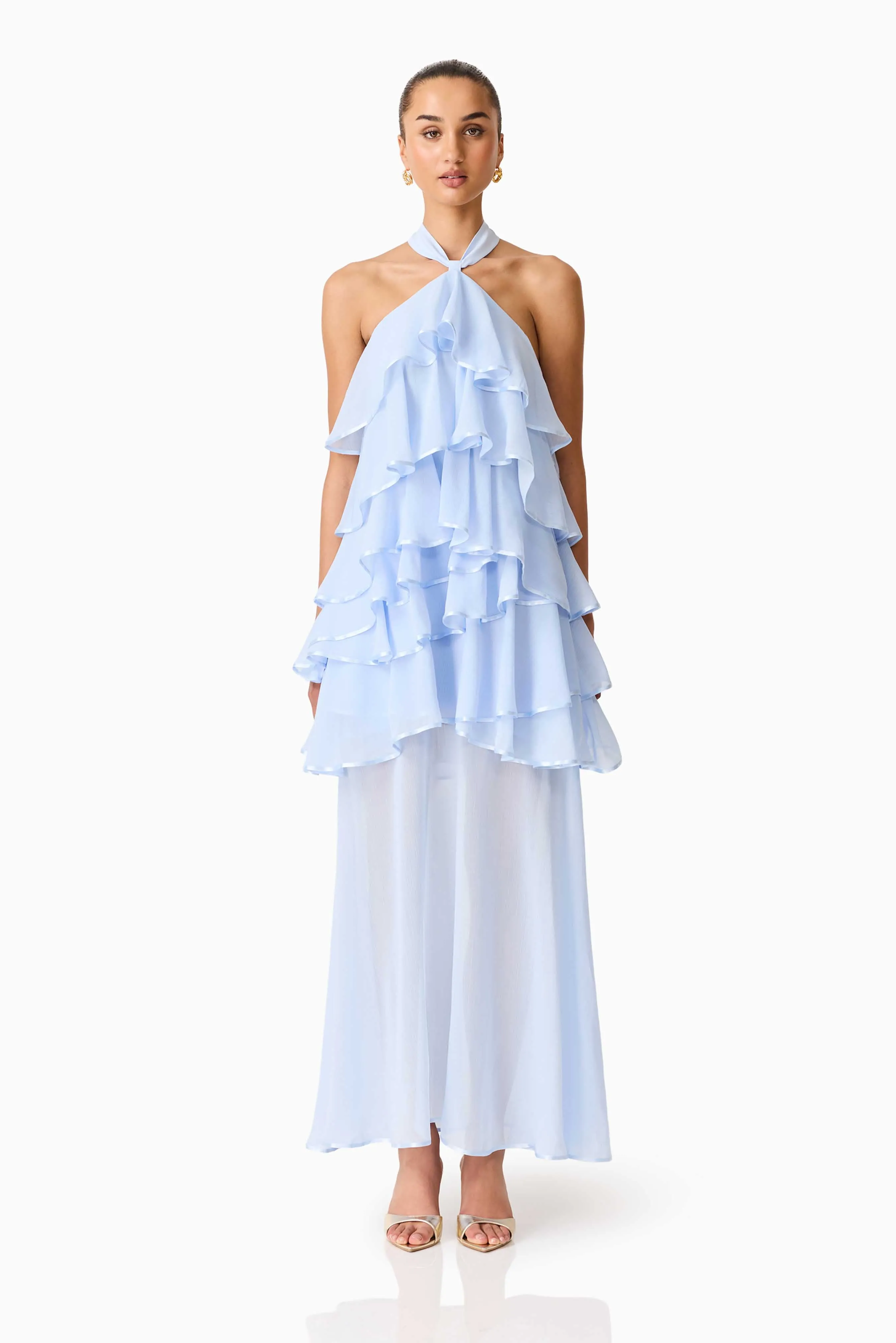 Eliane Halter Neck Maxi Dress in Blue sold by Elliatt