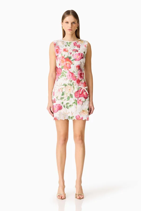 Roselle Shift Mini Dress Pink Floral made by Elliatt