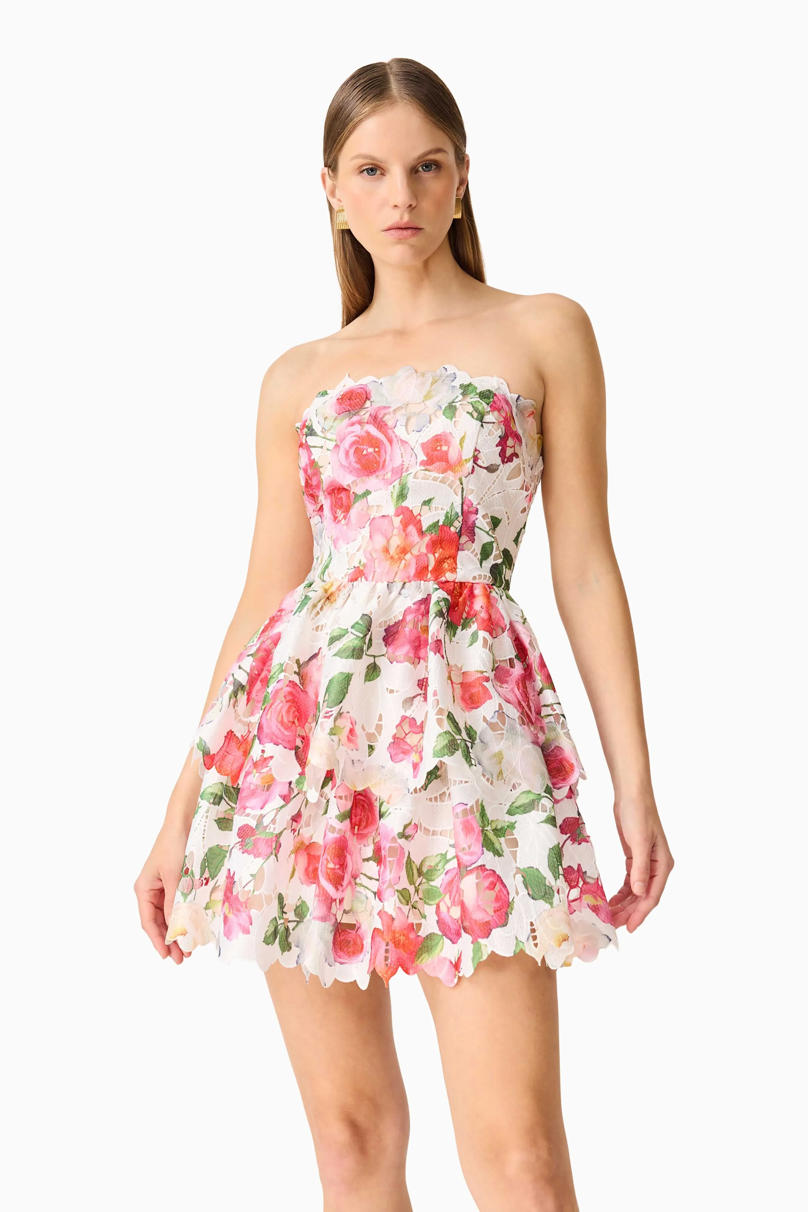 Roselle Strapless Mini Dress Pink Floral sold by Elliatt product image thumbnail 2