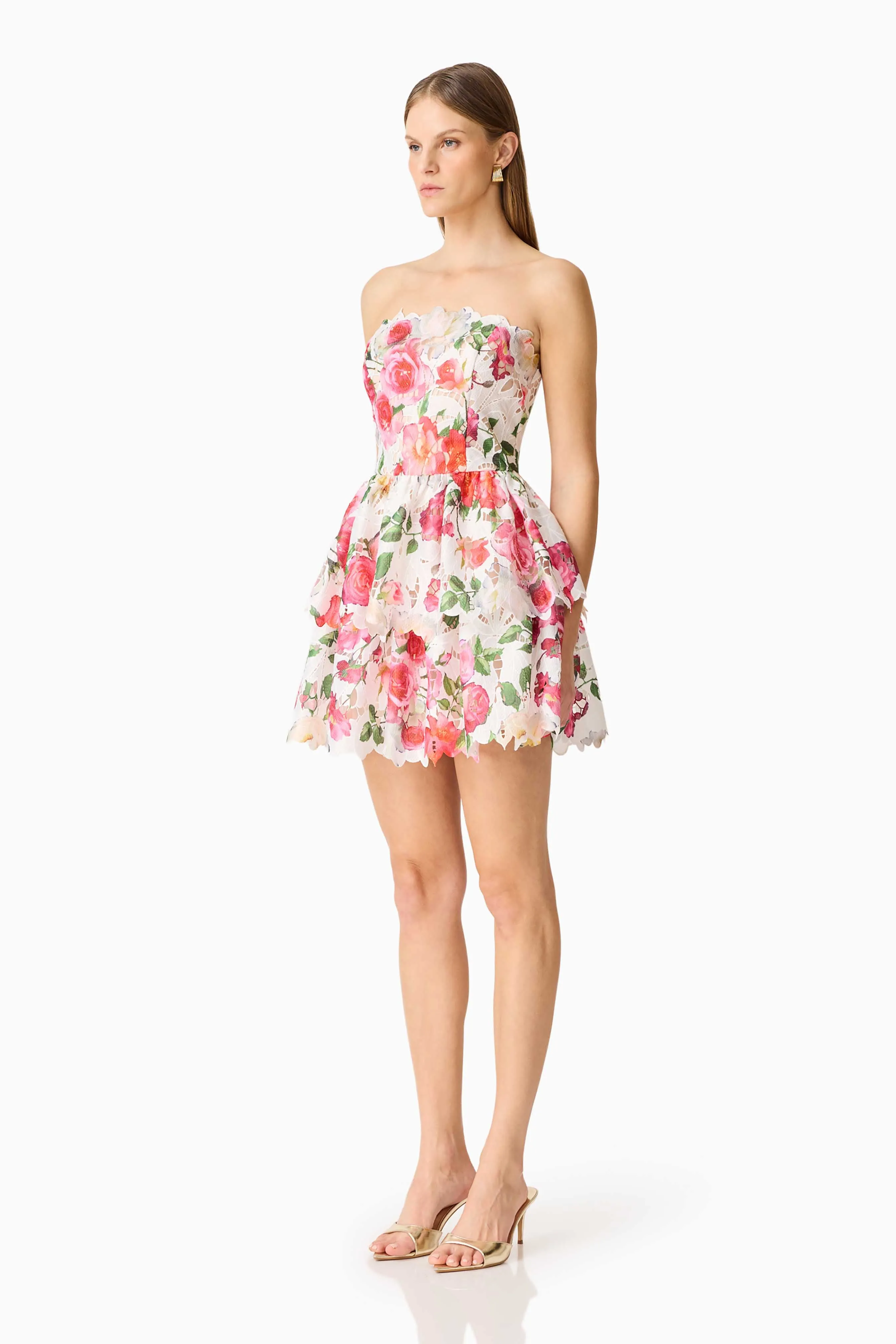 Roselle Strapless Mini Dress Pink Floral sold by Elliatt product image thumbnail 3