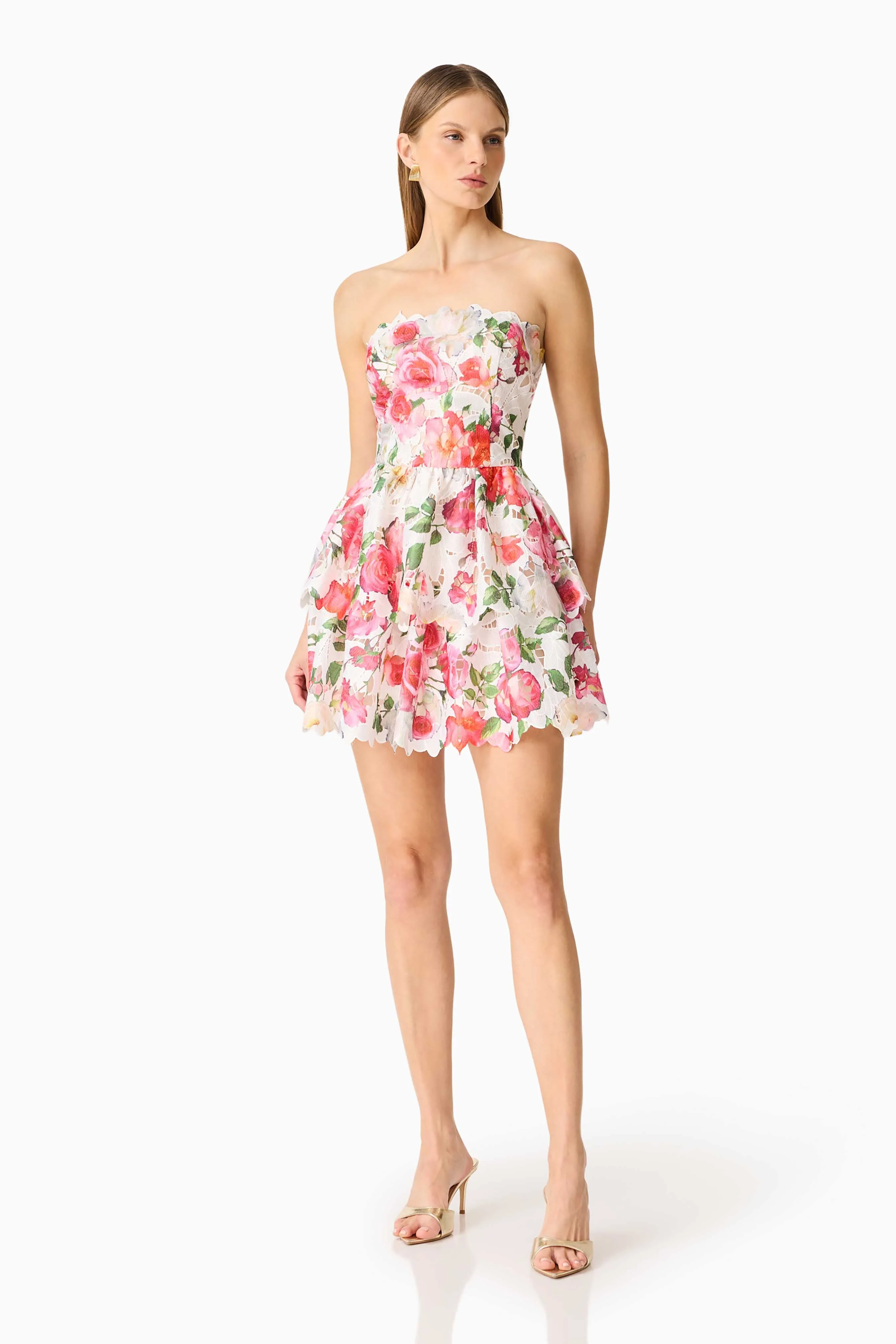 Roselle Strapless Mini Dress Pink Floral sold by Elliatt product image thumbnail 4