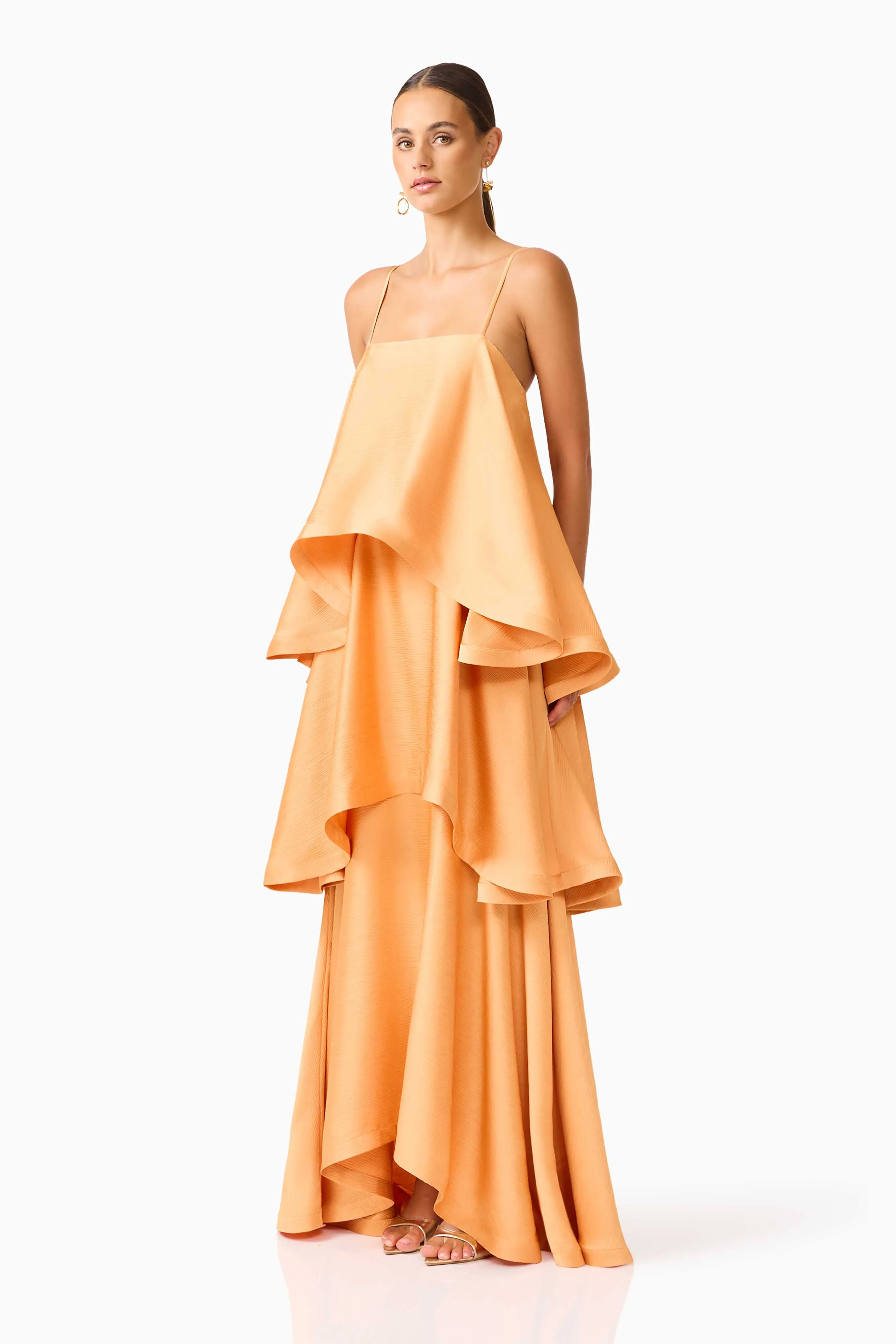 Tilly Tiered Maxi Dress in Orange sold by Elliatt product image thumbnail 3