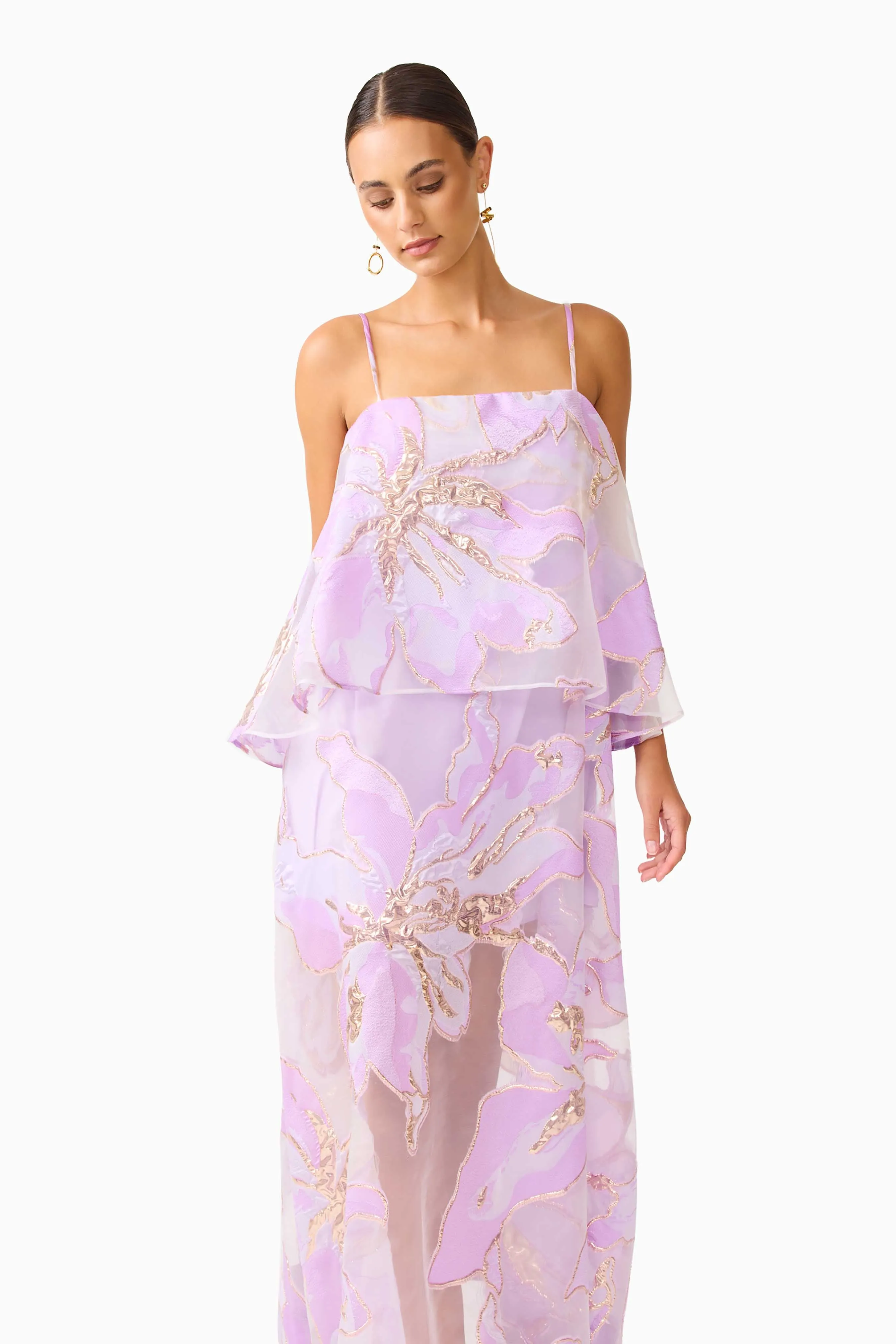 Elysia Tiered Gown in Purple Floral sold by Elliatt product image thumbnail 2