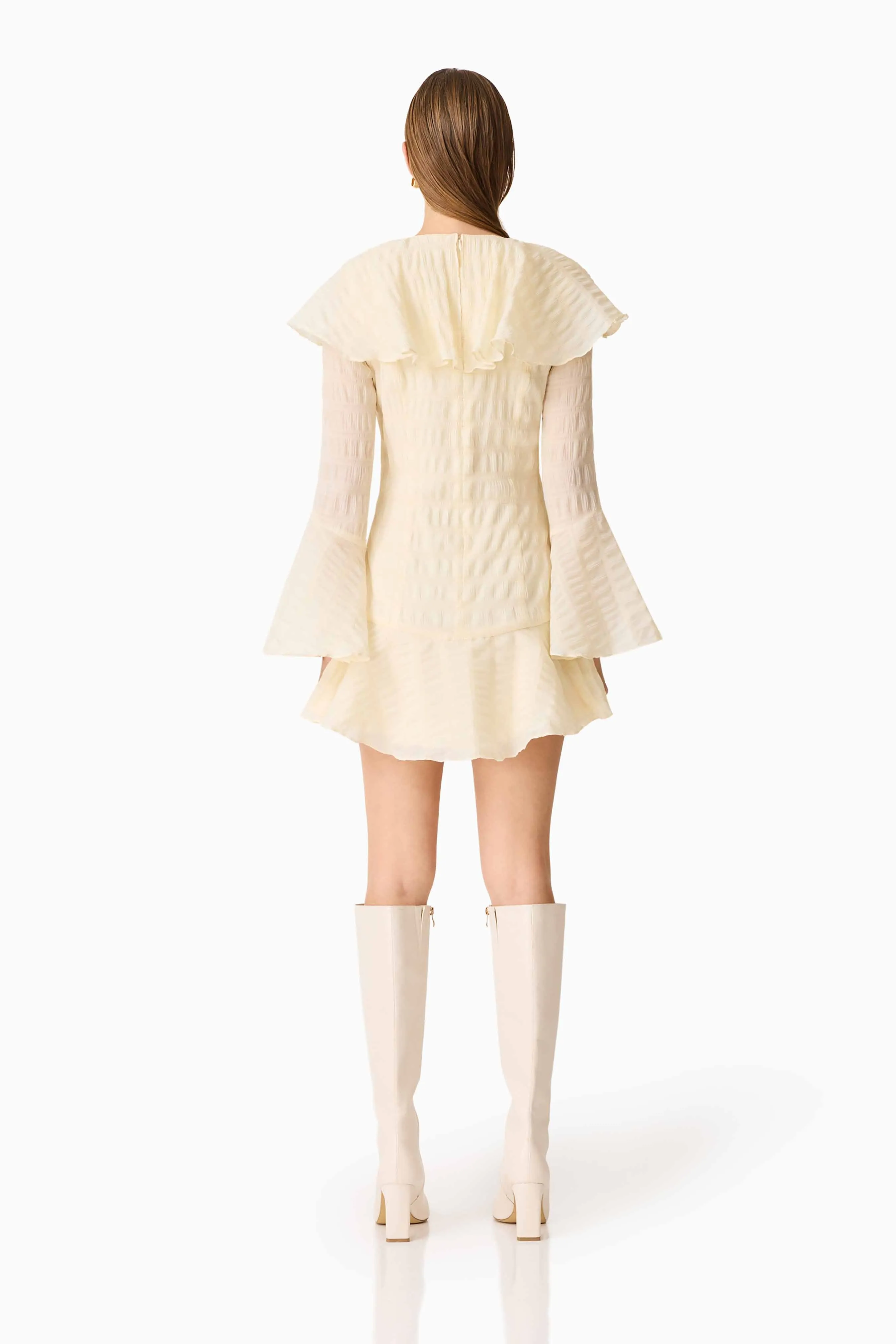 CURAAE Maribelle Long Sleeve Mini Dress in Lemon Yellow sold by Elliatt product image thumbnail 4
