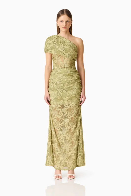 CURAAE Fiorella Maxi Dress in Pistachio Green made by Elliatt