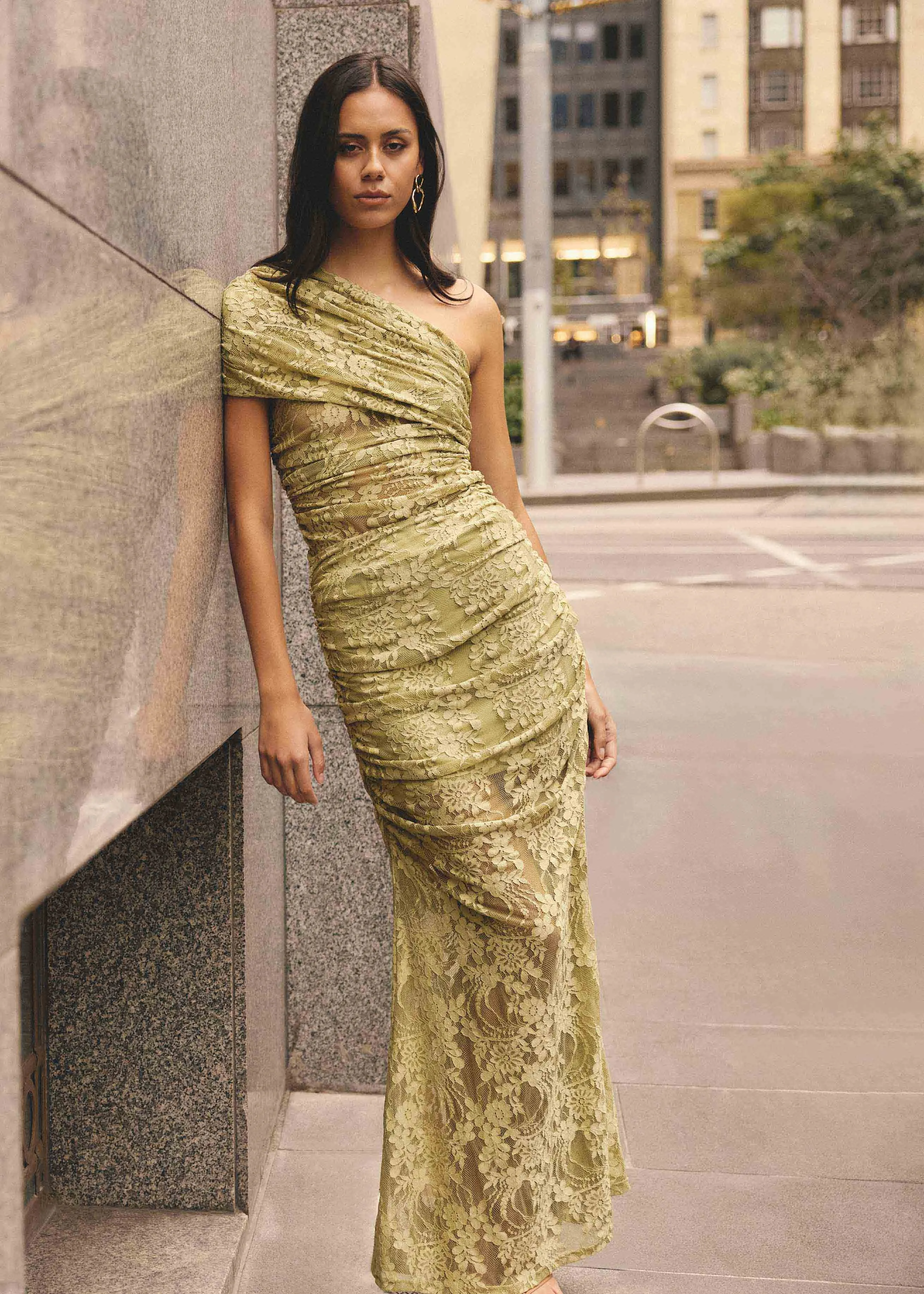 CURAAE Fiorella Maxi Dress in Pistachio Green sold by Elliatt product image thumbnail 2