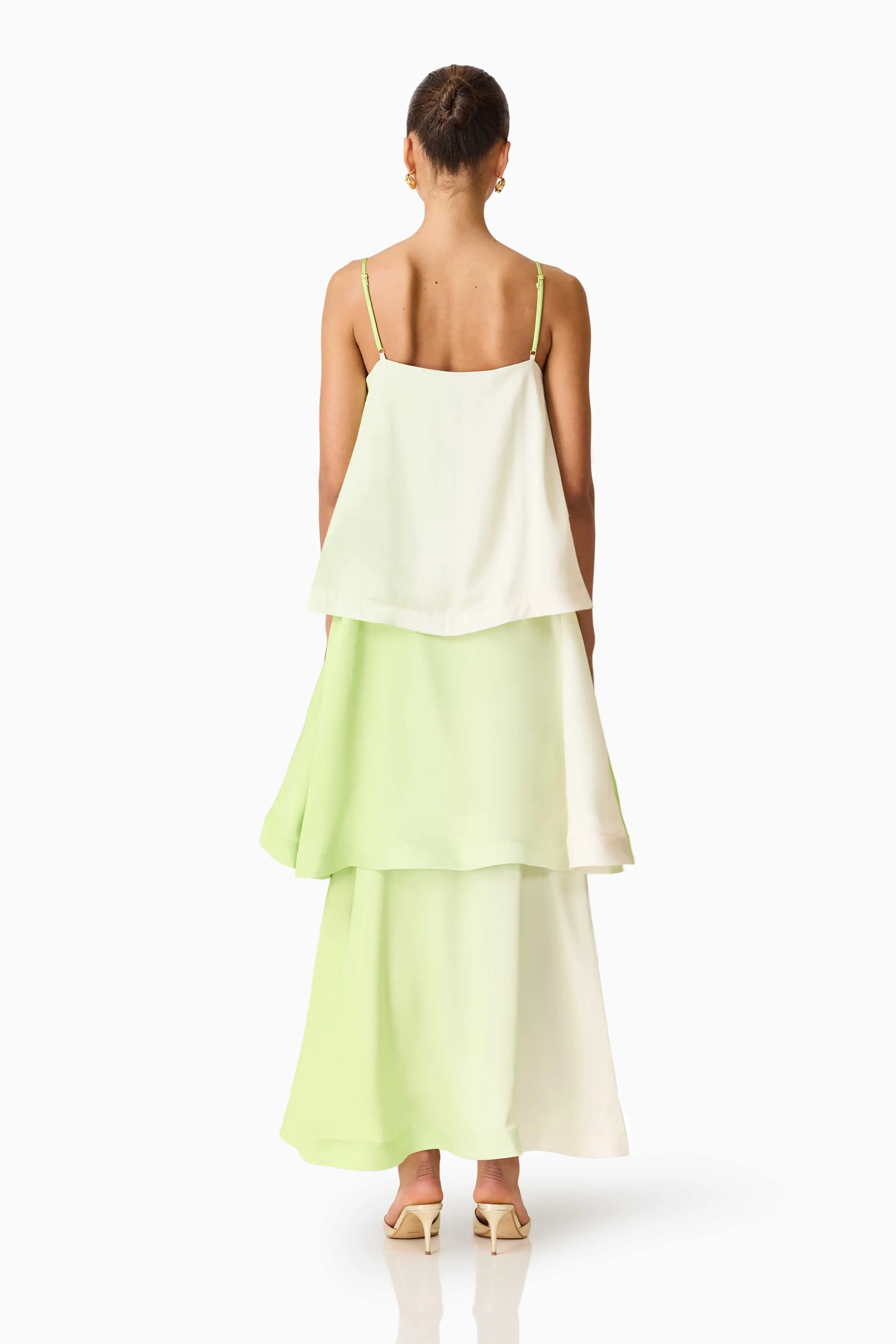 Elisia Tiered Gown in Green & Pink Floral sold by Elliatt product image thumbnail 4