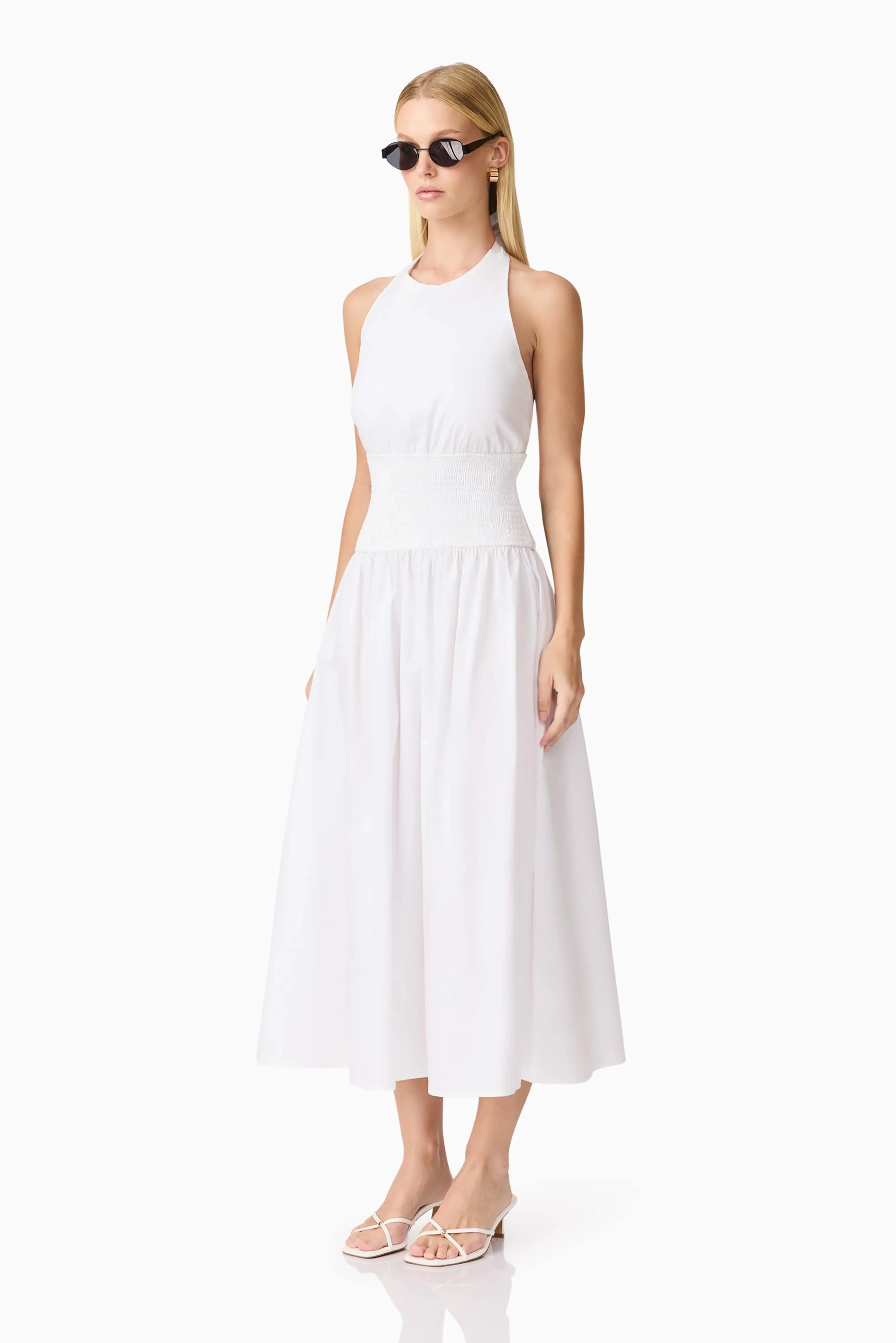 CURAAE Belle Halter Midi Dress in White sold by Elliatt product image thumbnail 2