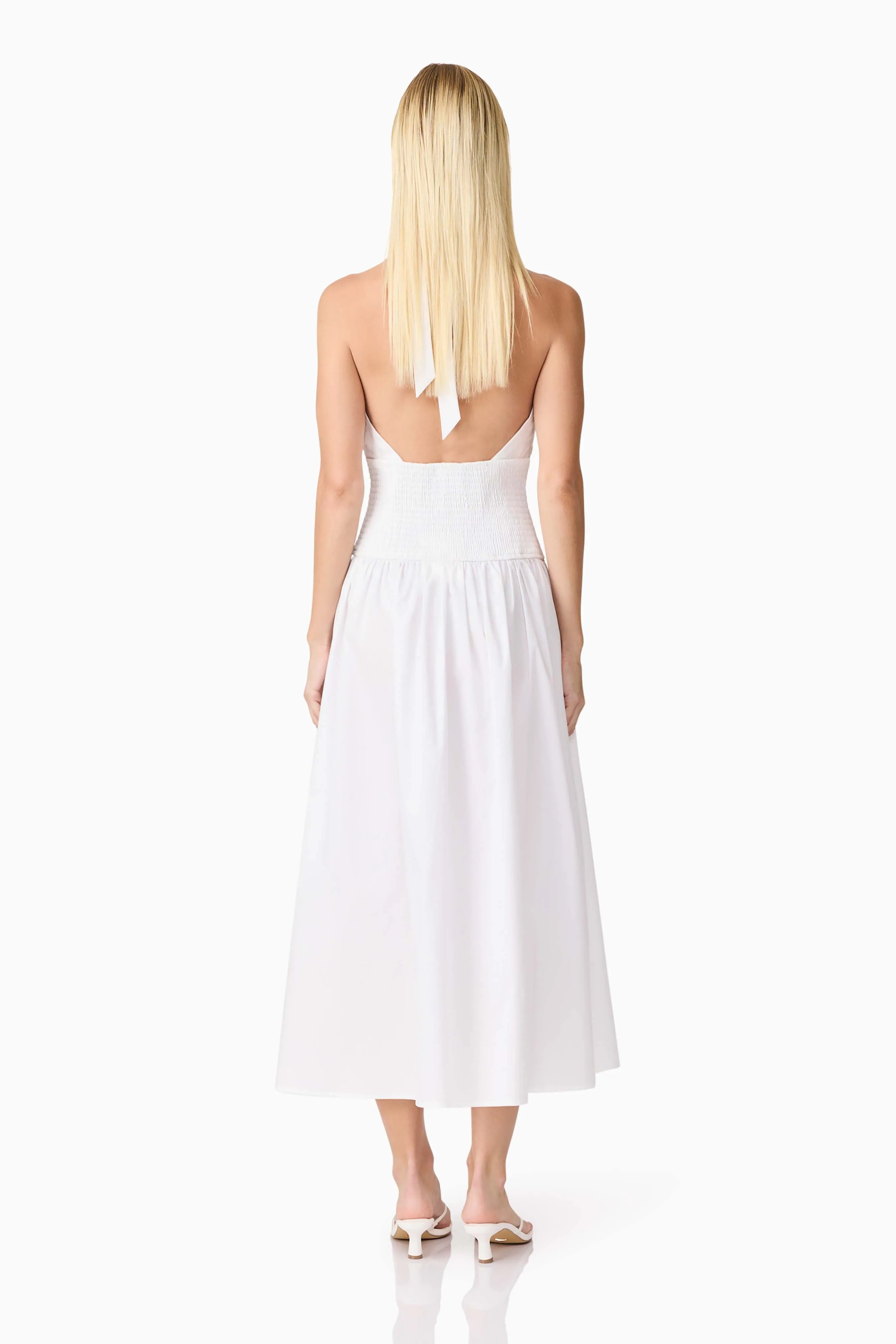 CURAAE Belle Halter Midi Dress in White sold by Elliatt product image thumbnail 4