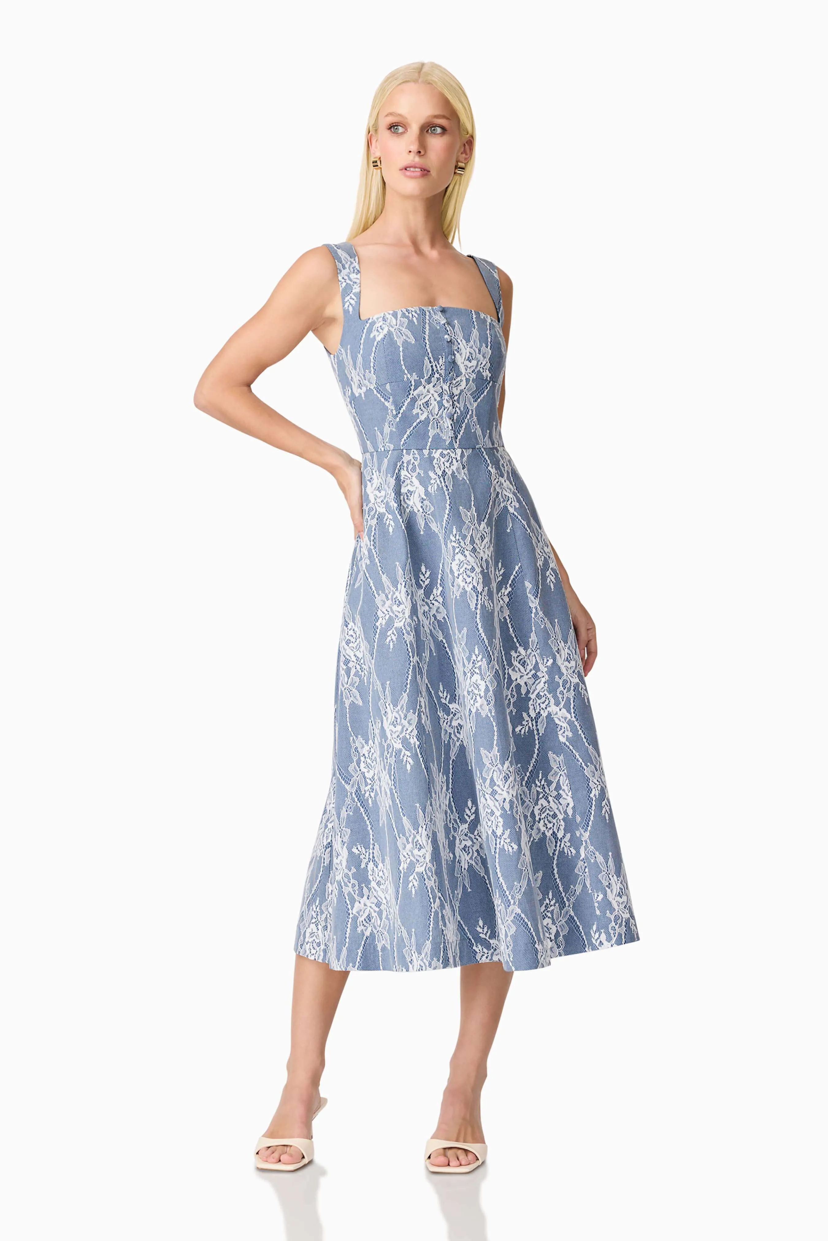 Safia Midi Dress in Blue sold by Elliatt product image thumbnail 3