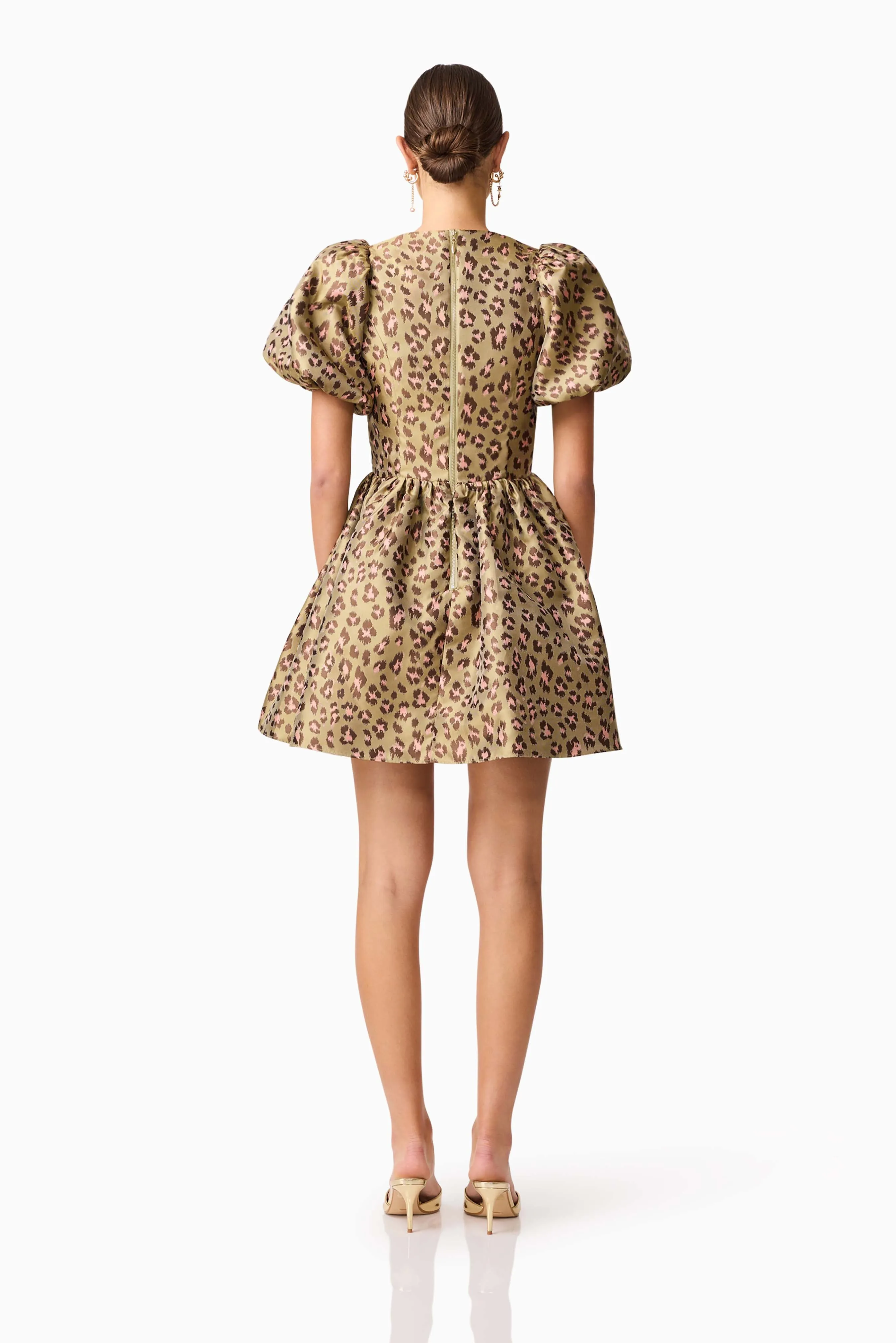 Elara Romper Mini Dress in Leopard Print sold by Elliatt product image thumbnail 4