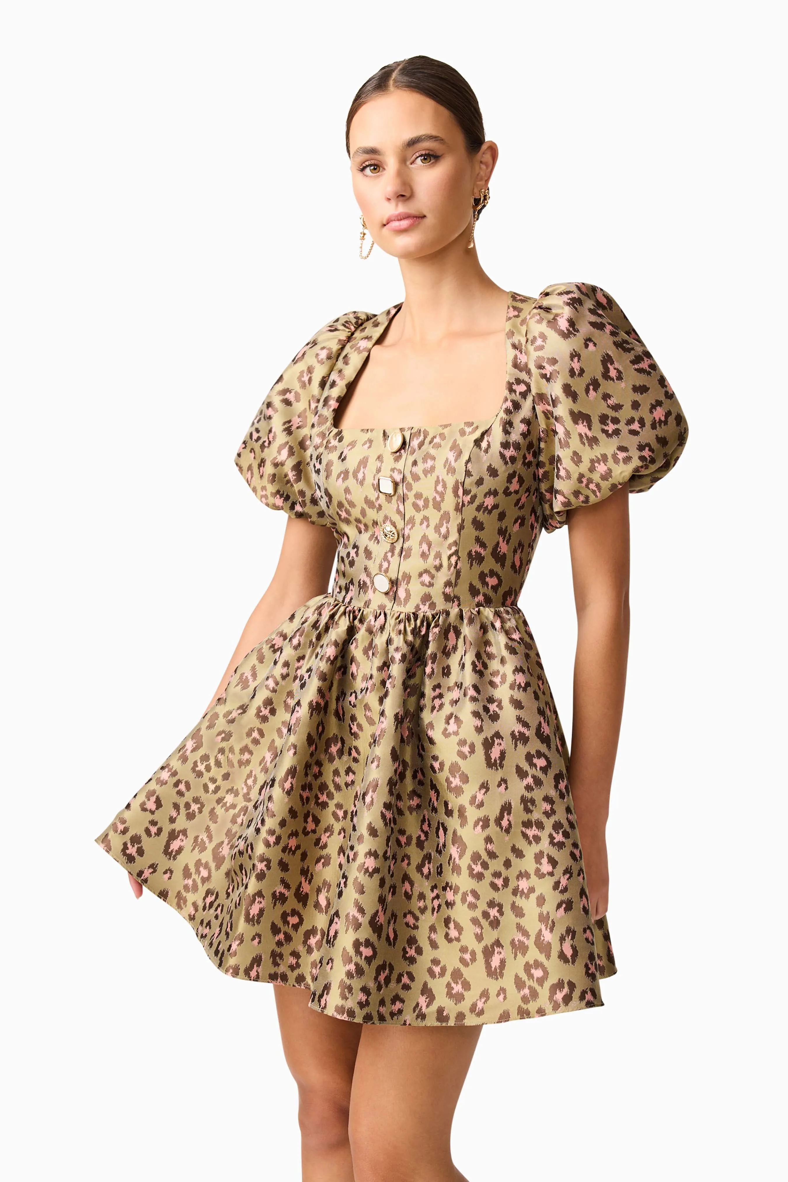 Elara Romper Mini Dress in Leopard Print sold by Elliatt product image thumbnail 5