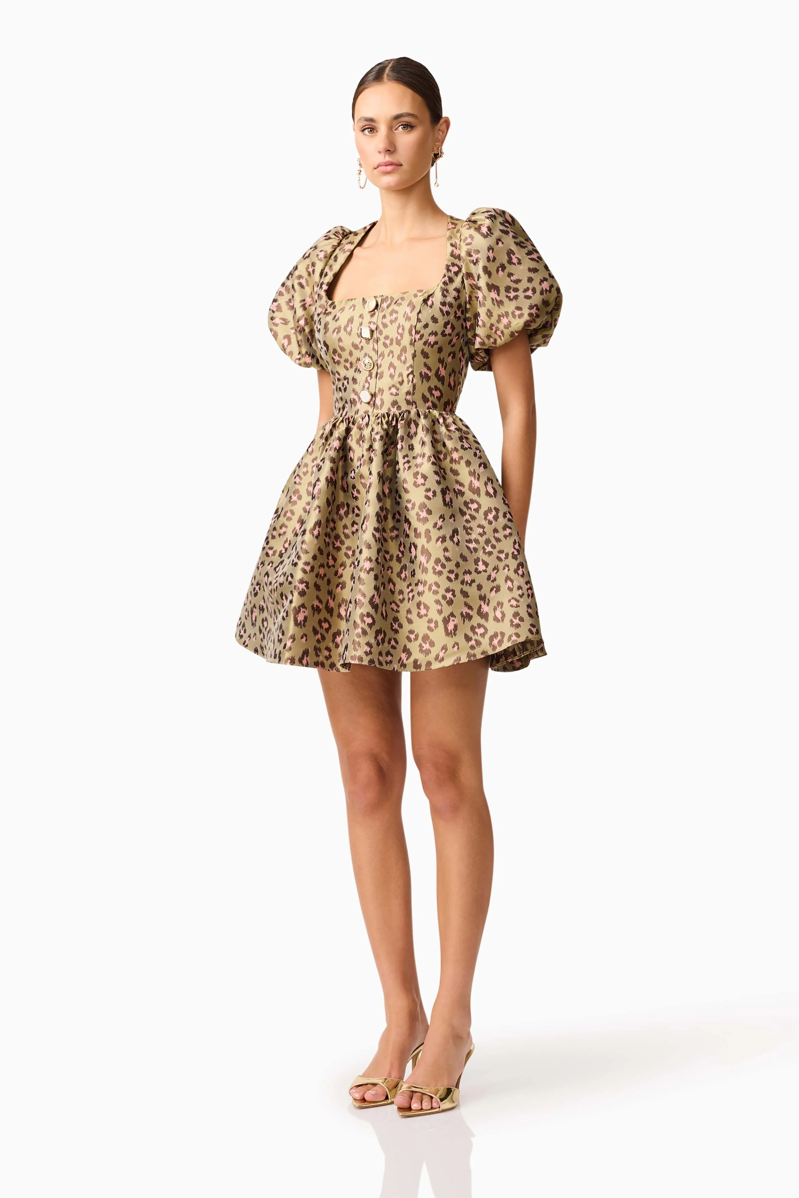 Elara Romper Mini Dress in Leopard Print sold by Elliatt product image thumbnail 2