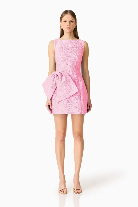 Briallen Jacquard Mini Dress in Pink made by Elliatt