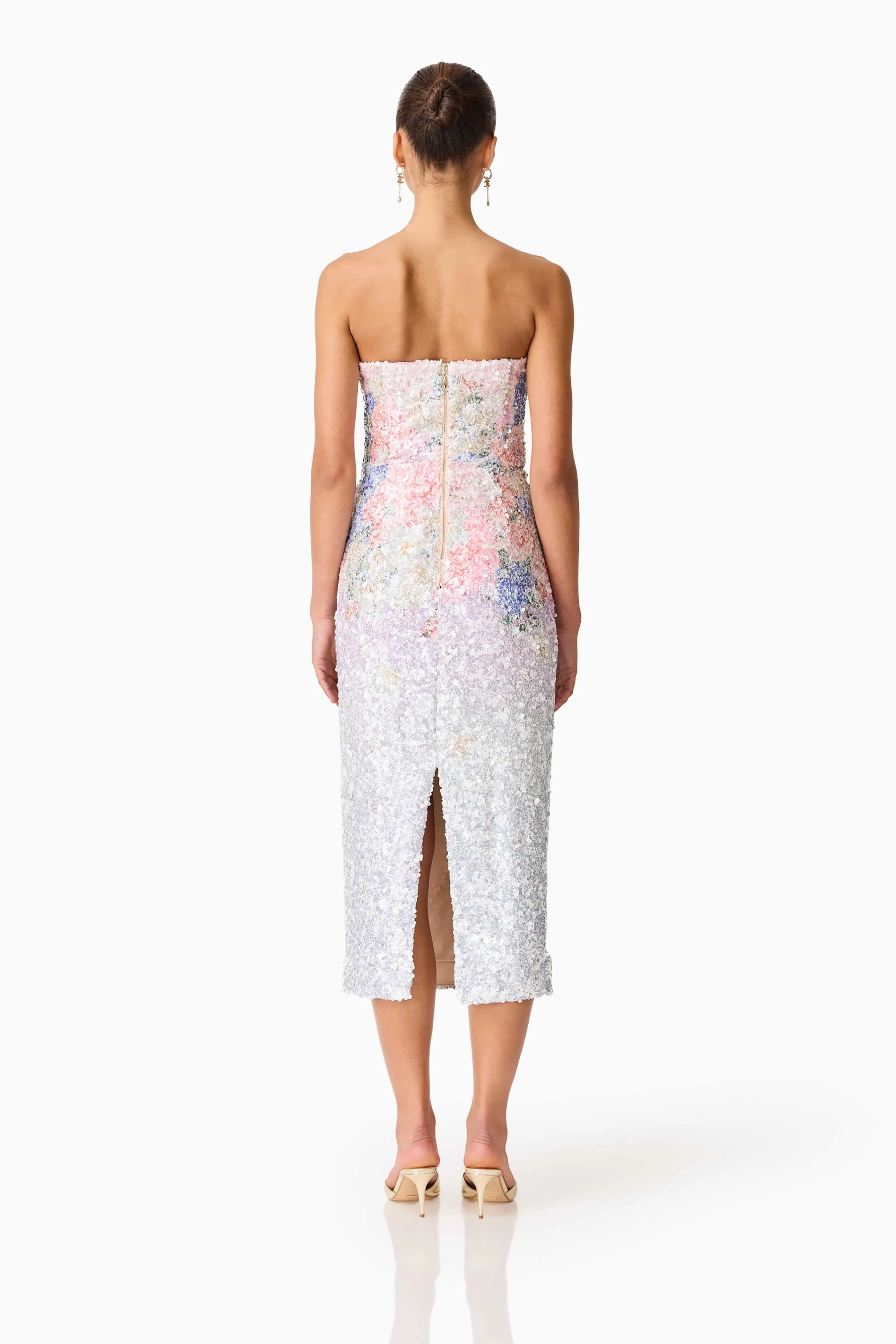 Lurea Strapless Midi Dress in Pink Floral sold by Elliatt product image thumbnail 5