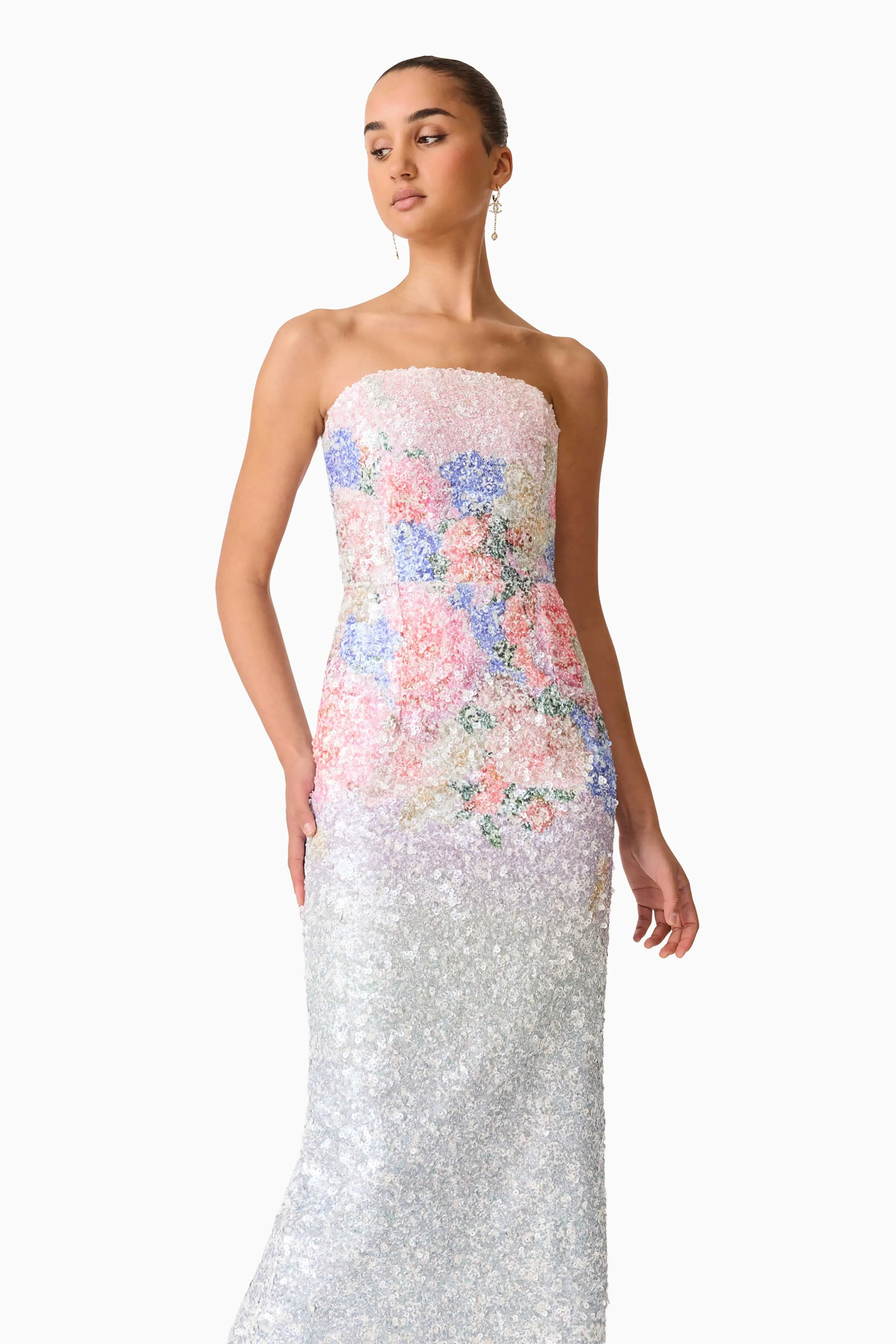 Lurea Strapless Midi Dress in Pink Floral sold by Elliatt product image thumbnail 2