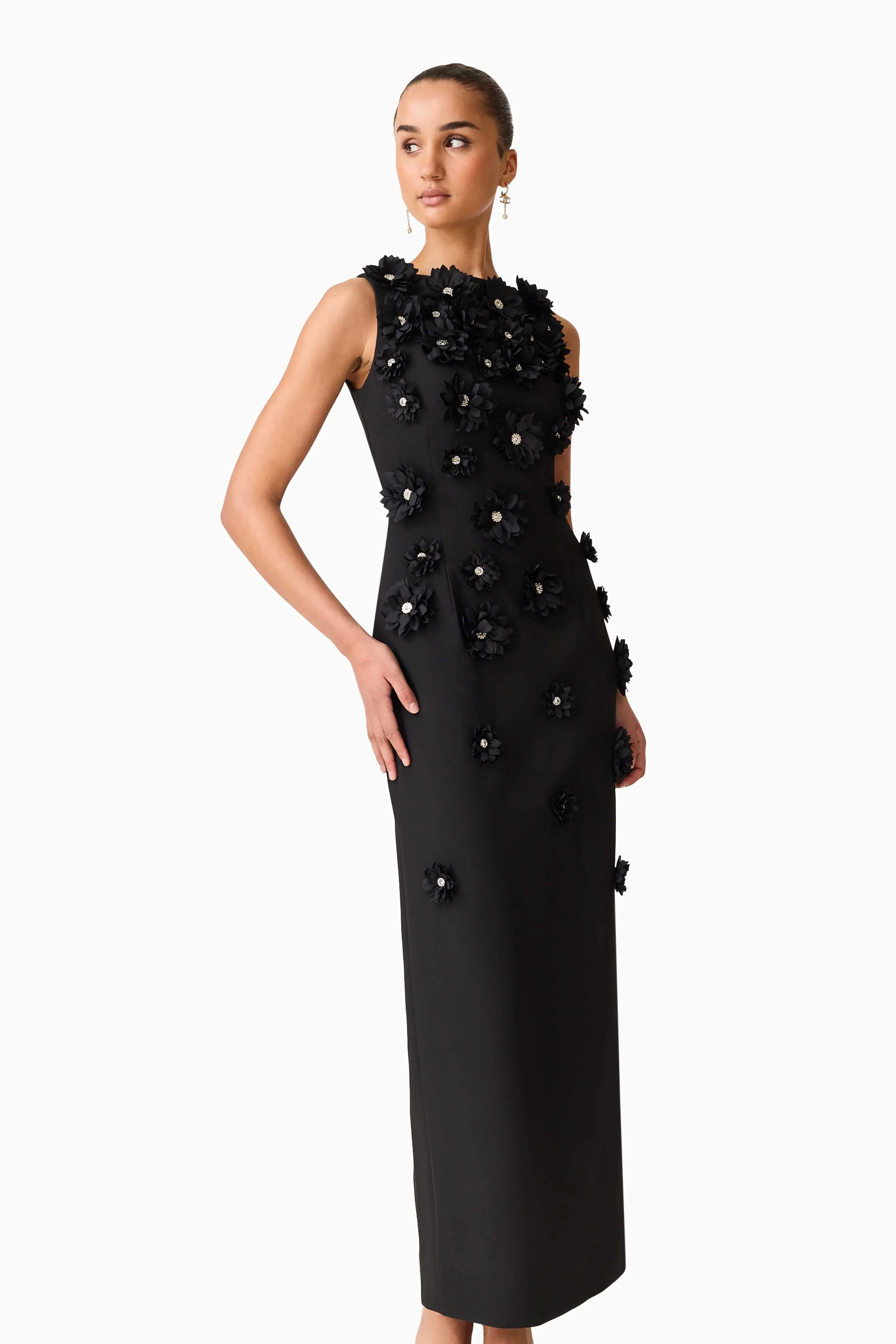 Dali Floral Applique Gown in Black sold by Elliatt product image thumbnail 4