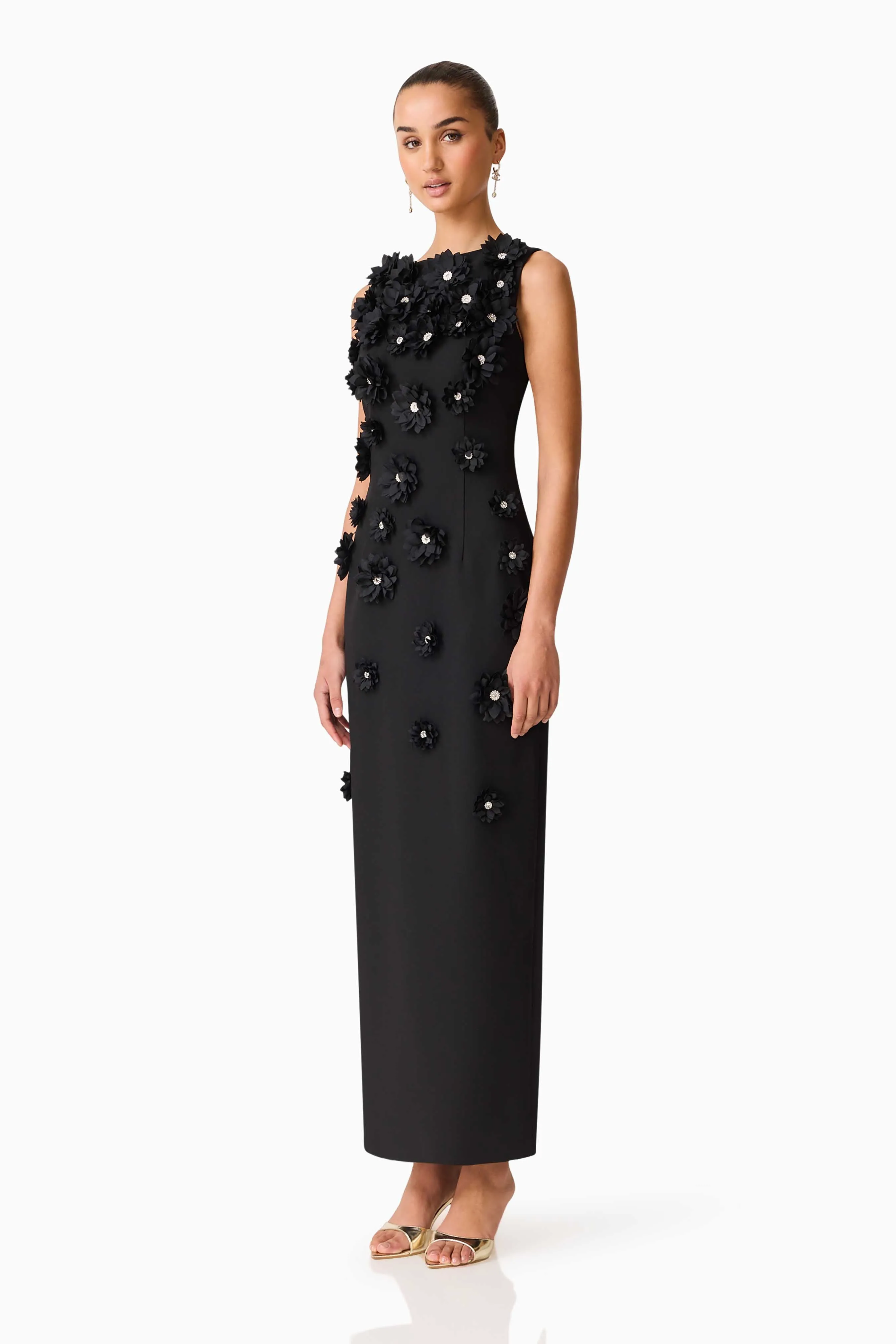 Dali Floral Applique Gown in Black sold by Elliatt product image thumbnail 3