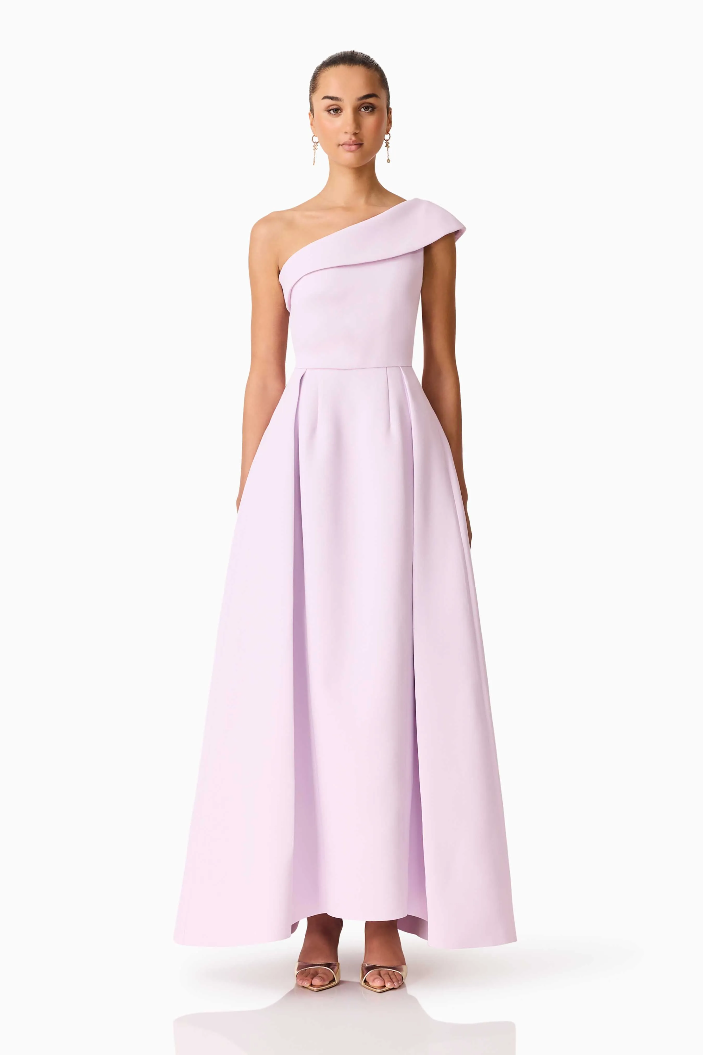 Saphine One Shoulder Gown in Pink sold by Elliatt
