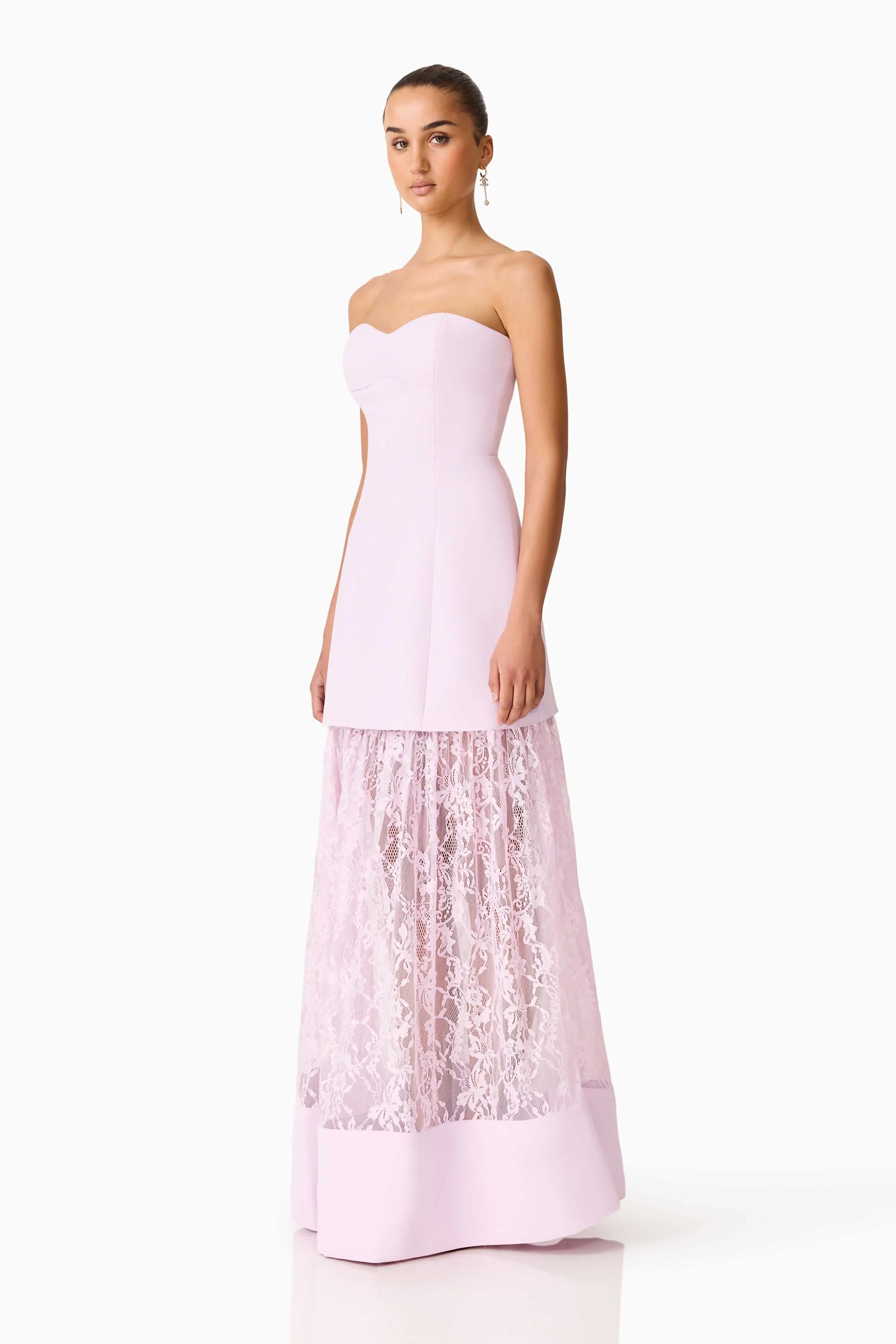Saphine Strapless Lace Gown in Pink sold by Elliatt product image thumbnail 3