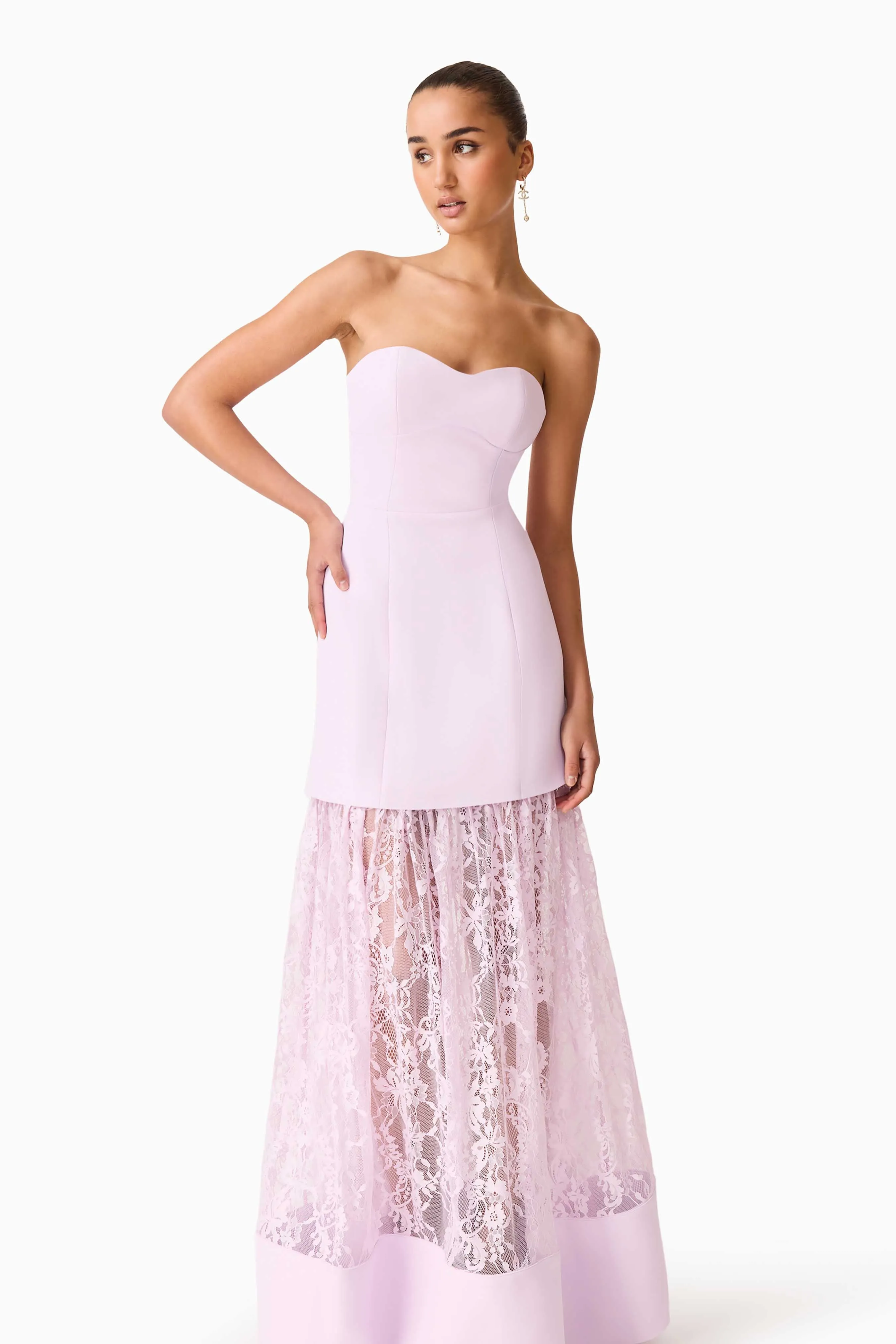 Saphine Strapless Lace Gown in Pink sold by Elliatt product image thumbnail 2