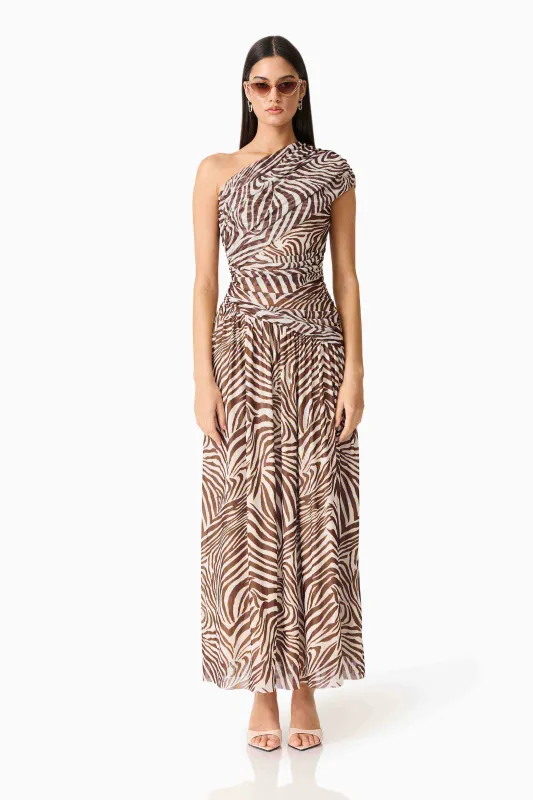 CURAAE Arabelle Maxi Dress in Zebra Print made by Elliatt