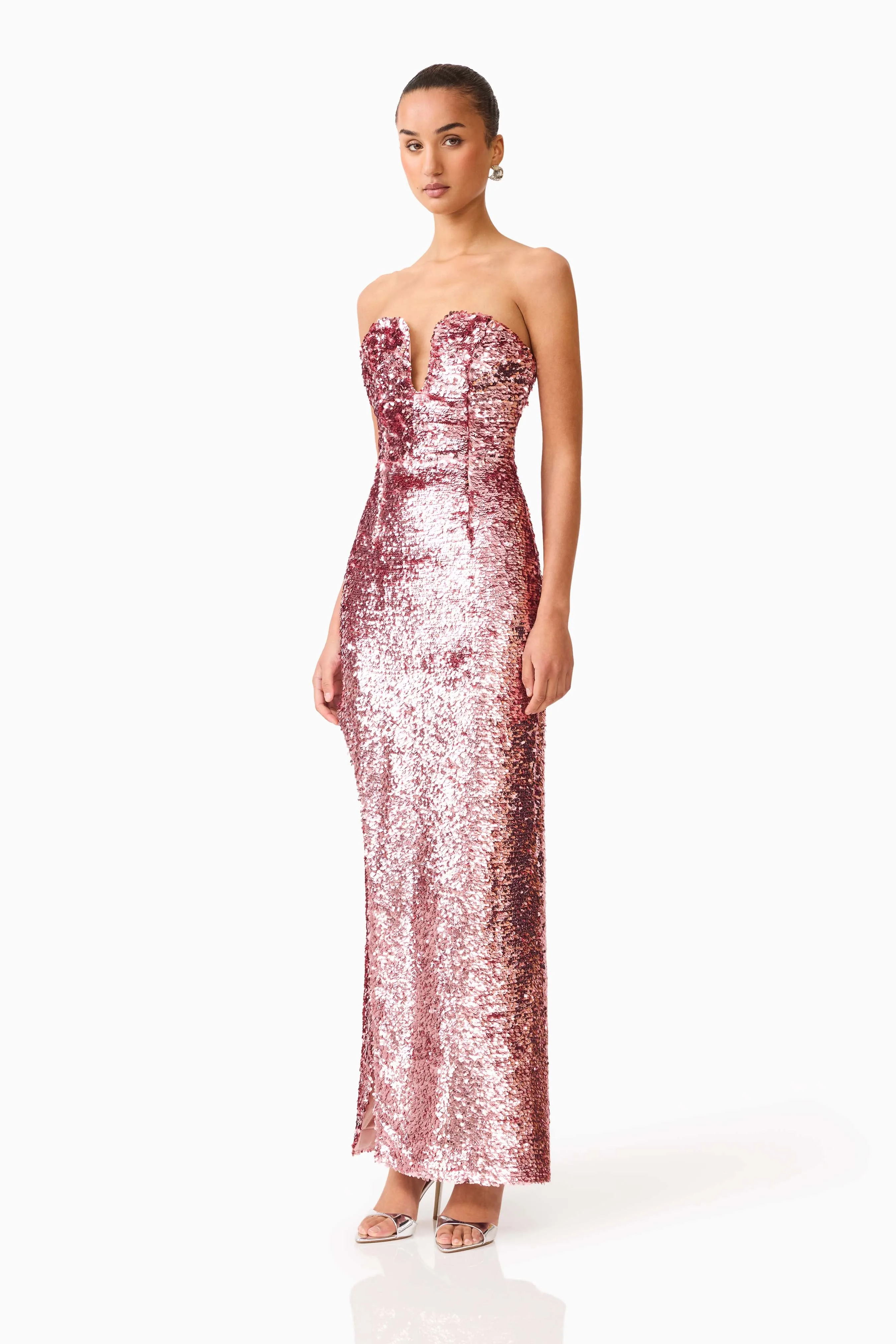 Alissa Sequin Strapless Gown in Pink sold by Elliatt product image thumbnail 3