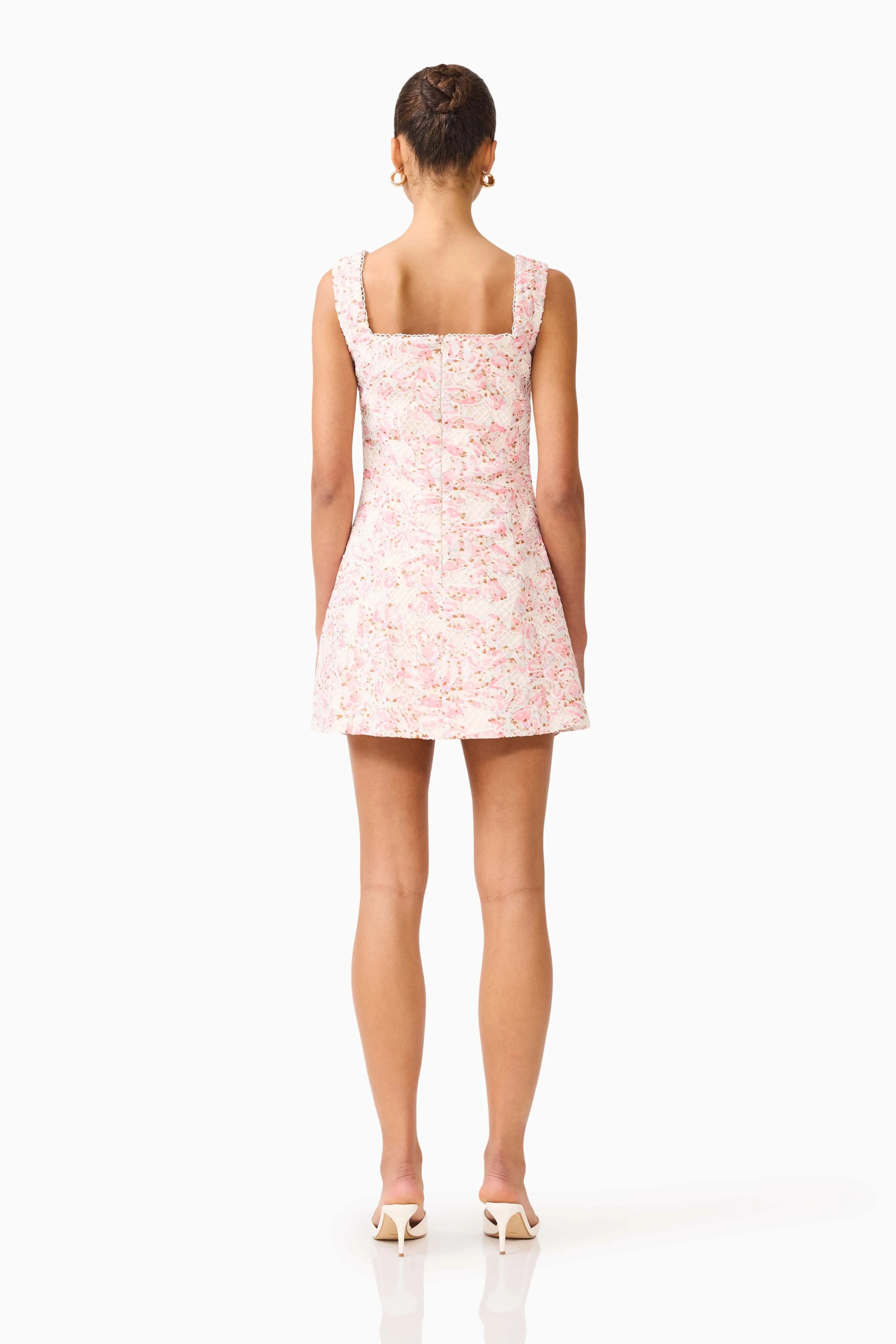 Valencia Mini Dress in Pink & Cream Floral sold by Elliatt product image thumbnail 3