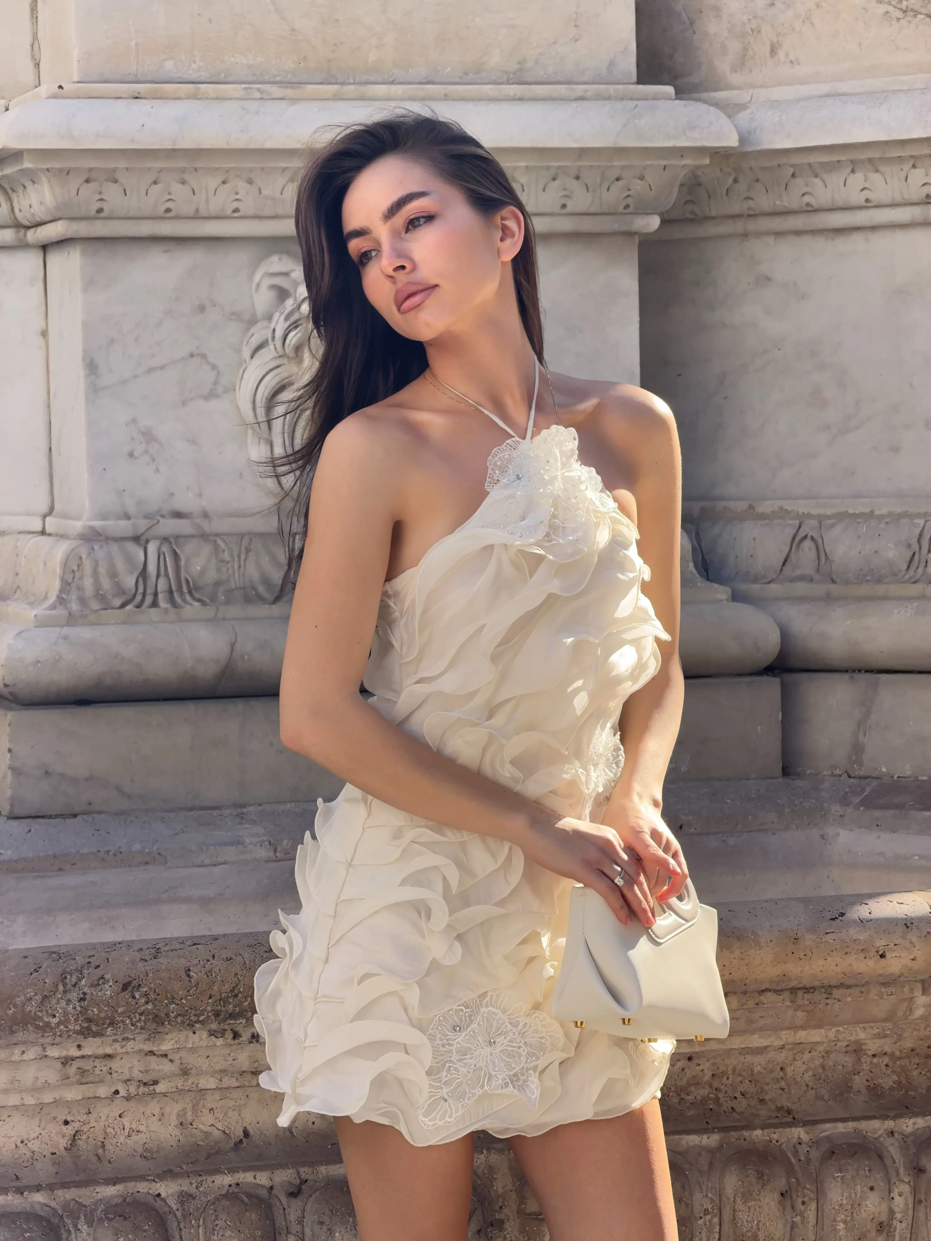Yvette Halter Mini Dress in White sold by Elliatt product image thumbnail 2