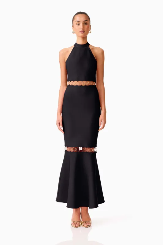 Naomi Halter Gown in Black made by Elliatt