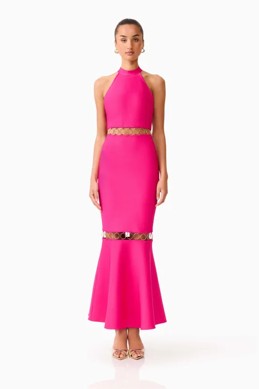 Naomi Halter Gown in Raspberry Pink made by Elliatt