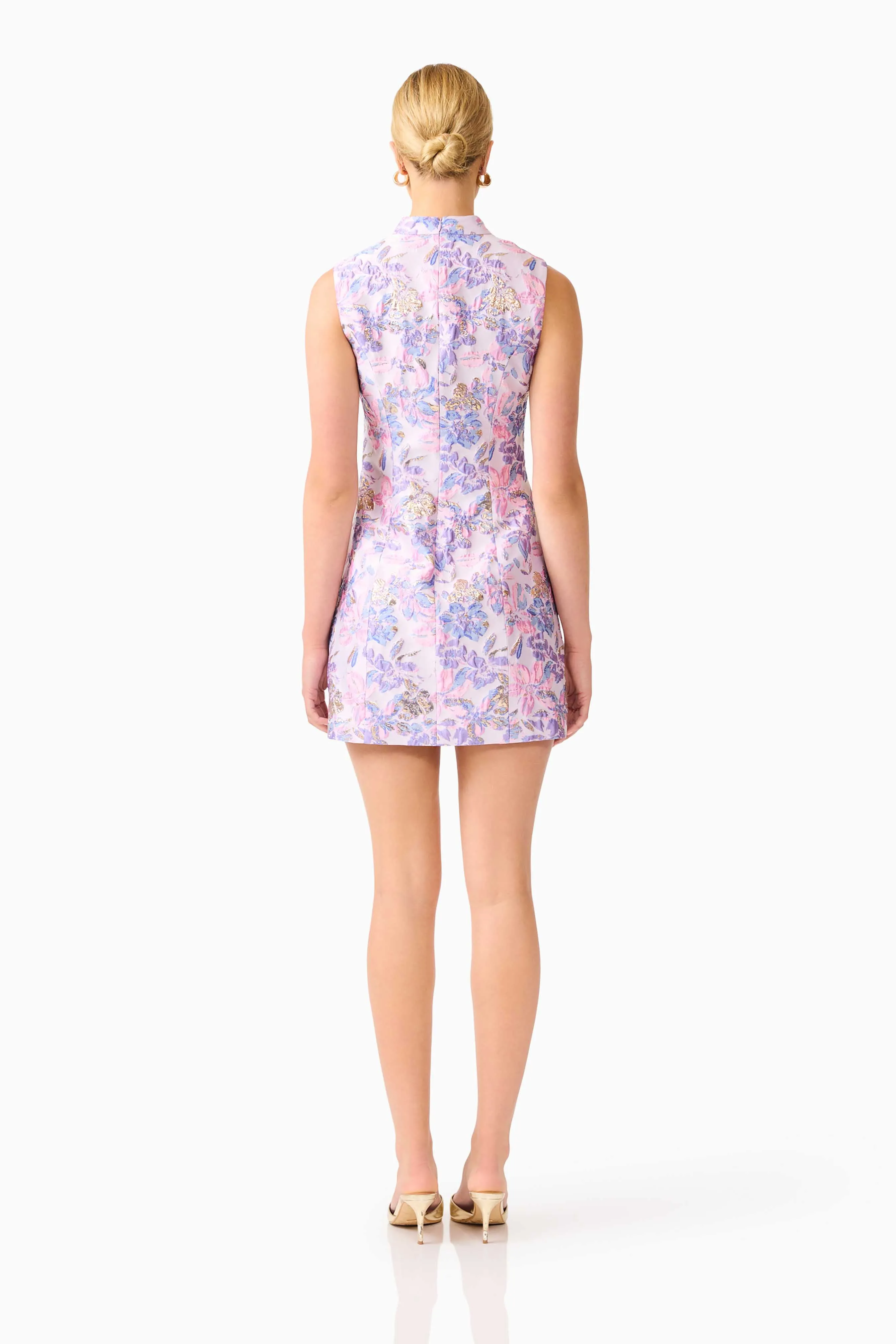 Marlene Shift Mini Dress in Pink & Purple Floral sold by Elliatt product image thumbnail 4