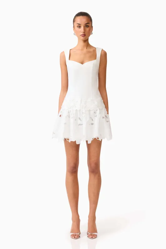 Elizabeth A-Line Mini Dress in White made by Elliatt