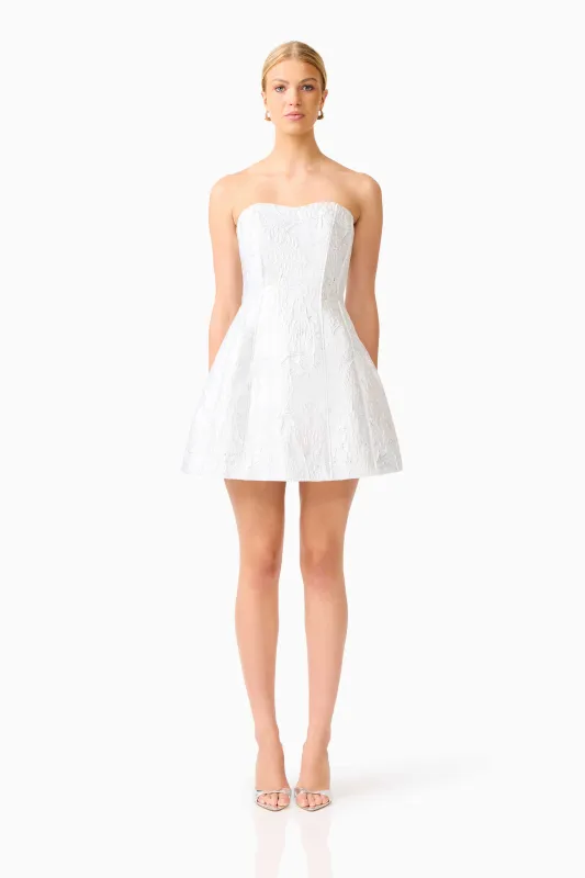 Floralie Strapless Mini Dress in Silver made by Elliatt